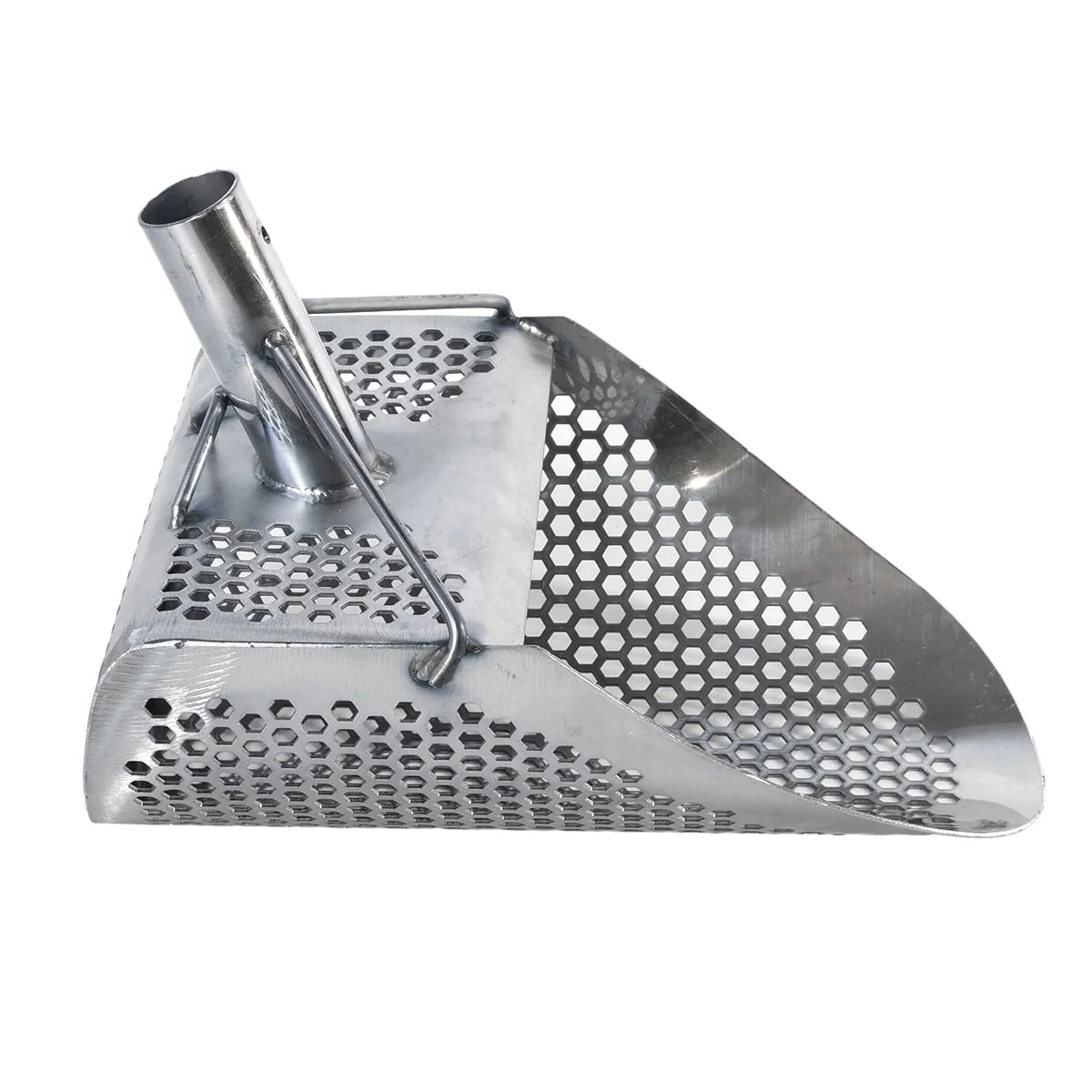 Dune Scoops Kraken 11 x 8" Stainless Metal Detector Sand Scoop w/ Sm Hexagon Holes - Image 2