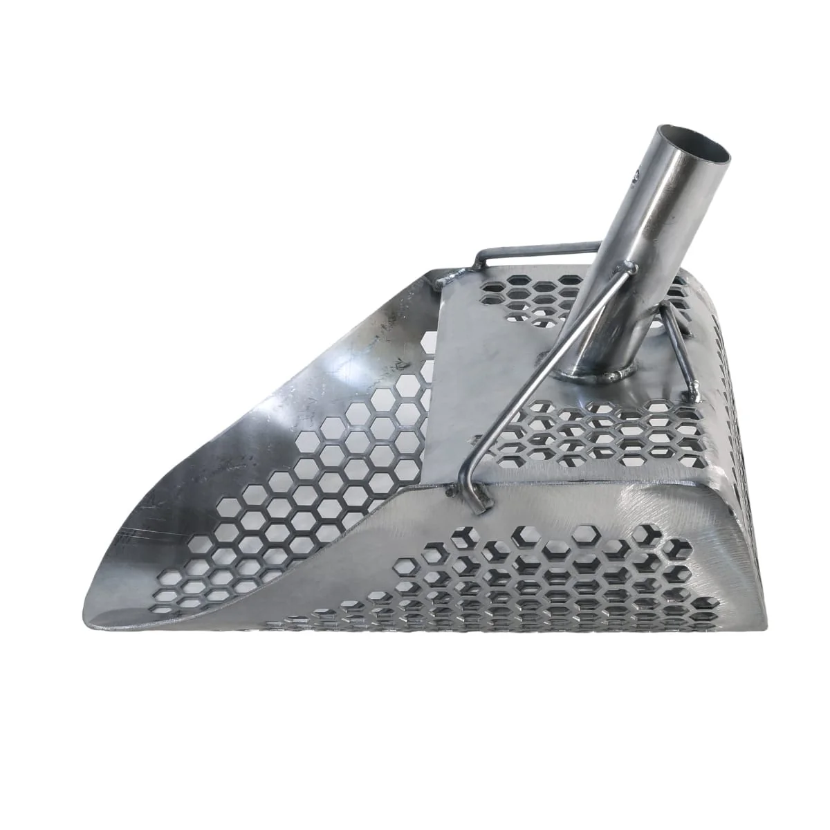 Dune Scoops Hydra 11" x 8" Stainless Steel Metal Detector Sand Scoop w/ Lg Hexagon Holes - Image 2