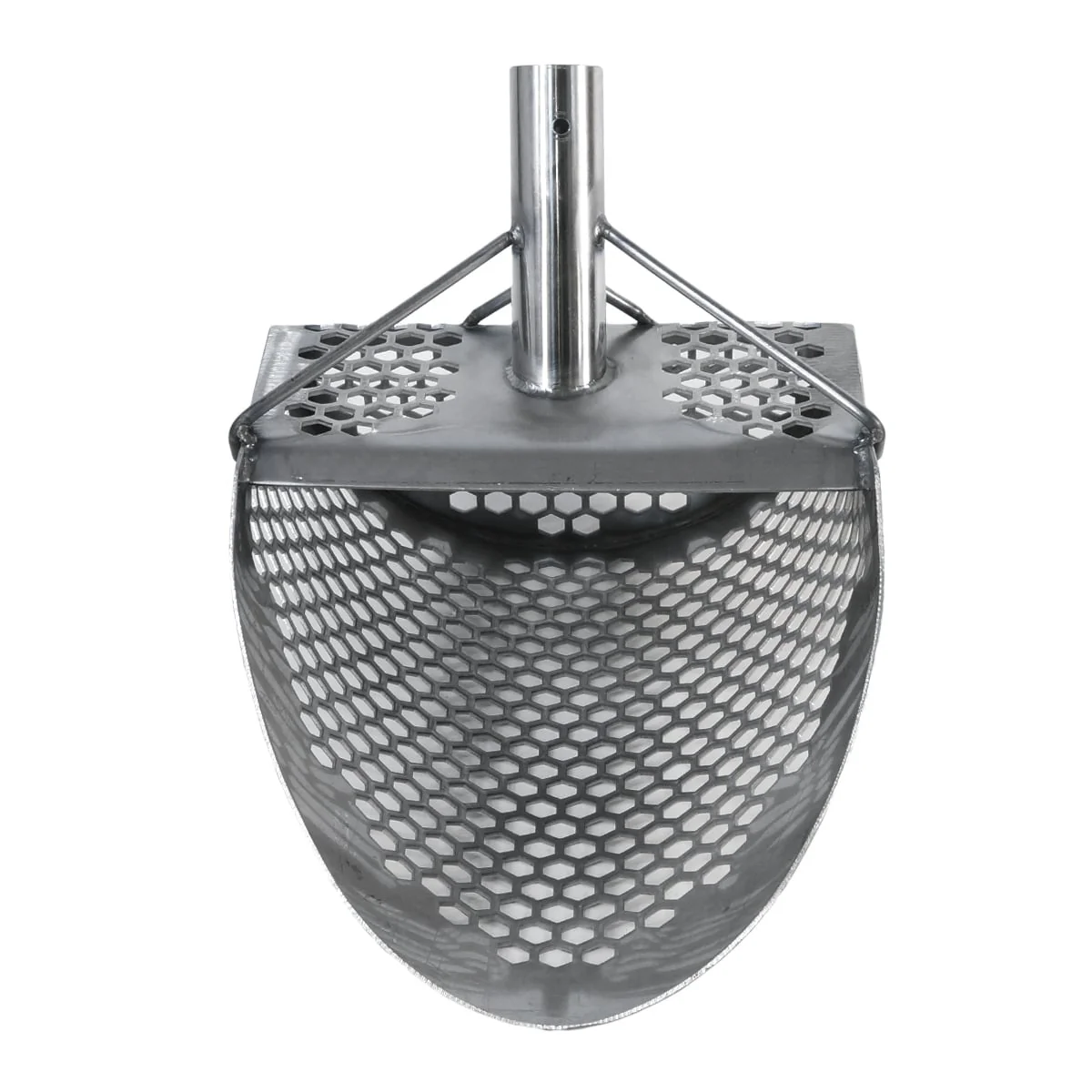 Dune Scoops Hydra 11" x 8" Stainless Steel Metal Detector Sand Scoop w/ Lg Hexagon Holes - Image 3