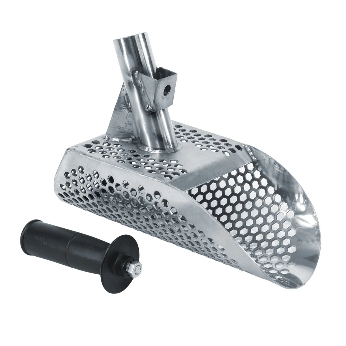 Dune Scoops Poseidon 10" x 5" Stainless Steel Metal Detector Sand Scoop Hexagon Holes - Image 1