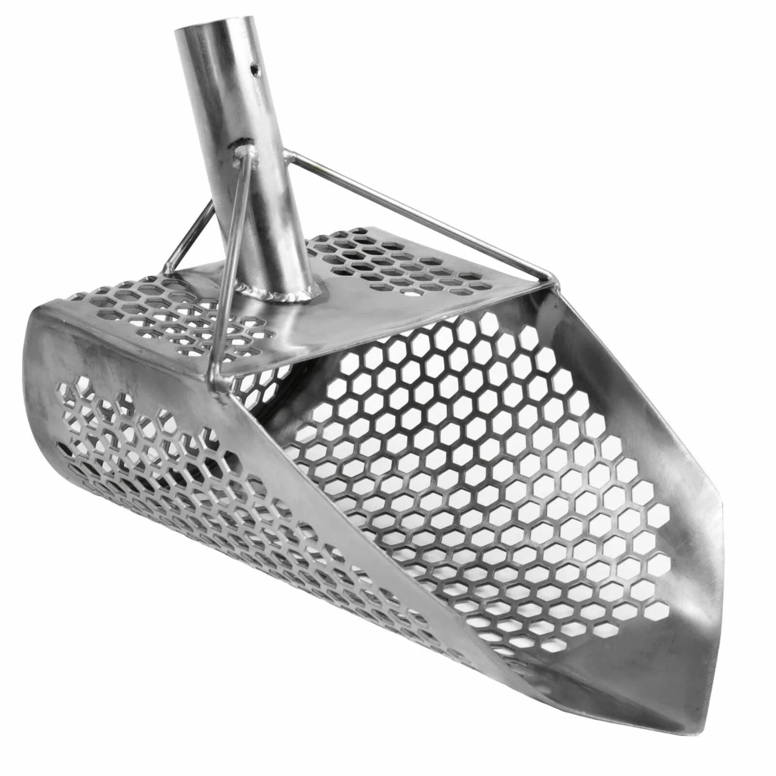 Dune Scoops Orca 11.5 x 8 Stainless Steel Sand Scoop with 10 mm Holes & Pointed Tip - Image 1