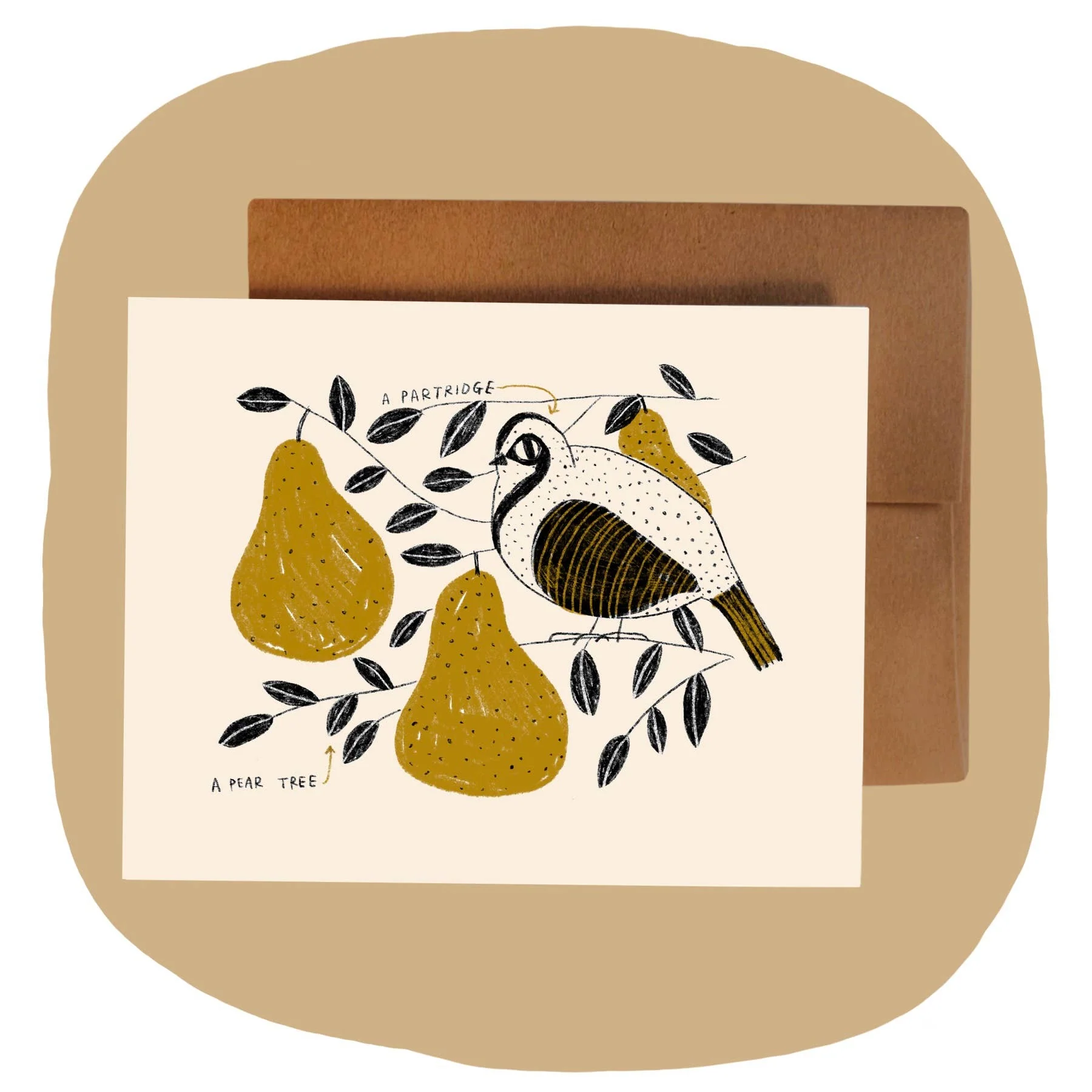 PARTRIDGE IN A PEAR TREE Holiday Greeting Card - Image 1
