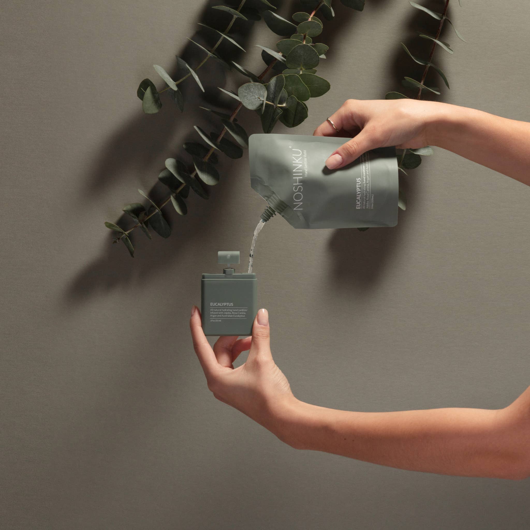 REFILLABLE Eucalyptus Moisturizing Pocket Hand Sanitizer - Image 3