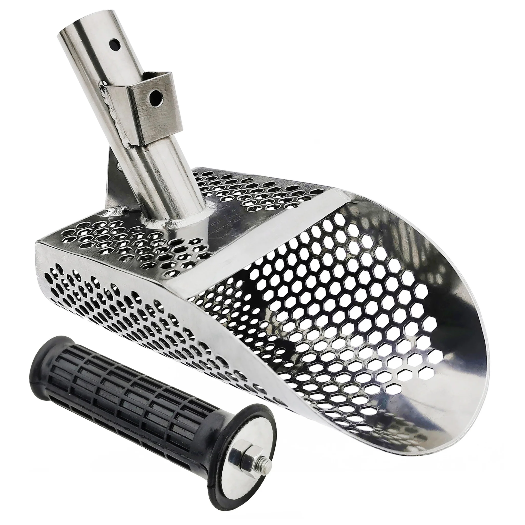 Dune Scoops 9.9″ x 4.75″ Stainless Steel Sand Scoop – Hexahedron Holes