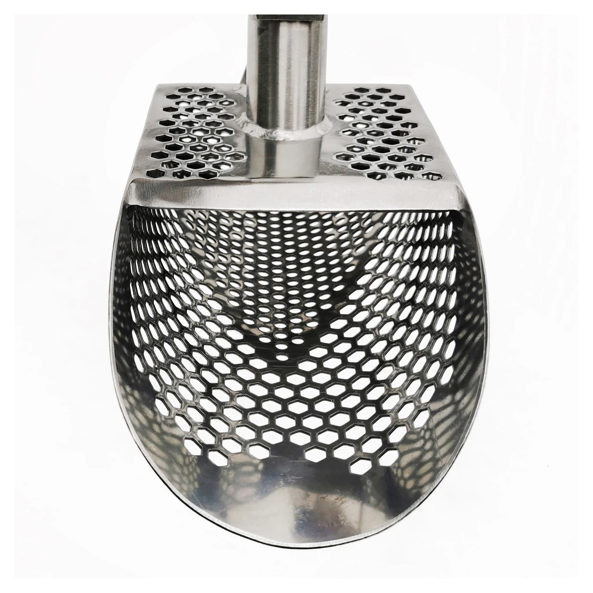 Dune Scoops 9.9" x 4.75" Stainless Steel Sand Scoop - Hexahedron Holes - Image 2