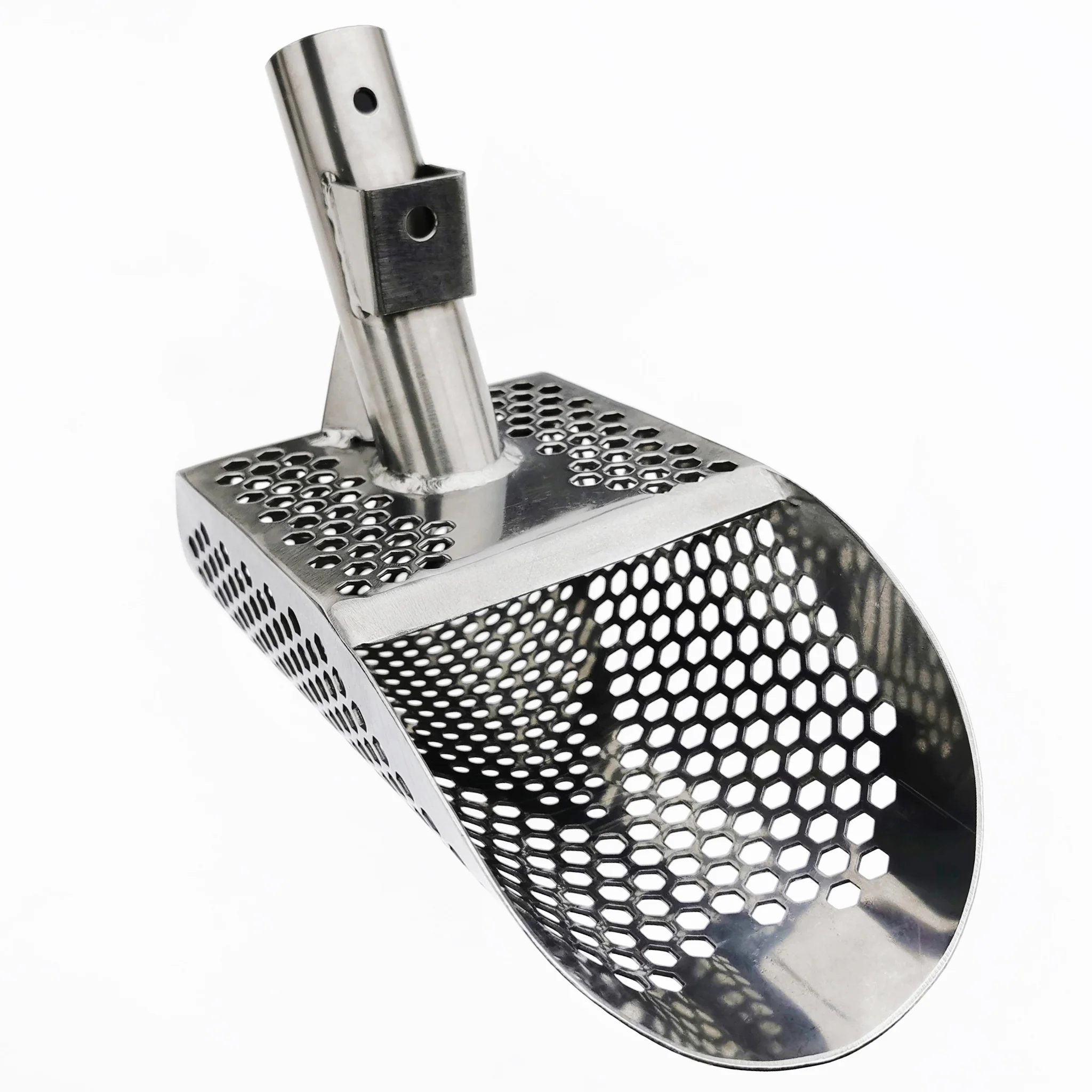Dune Scoops 9.9" x 4.75" Stainless Steel Sand Scoop - Hexahedron Holes - Image 3