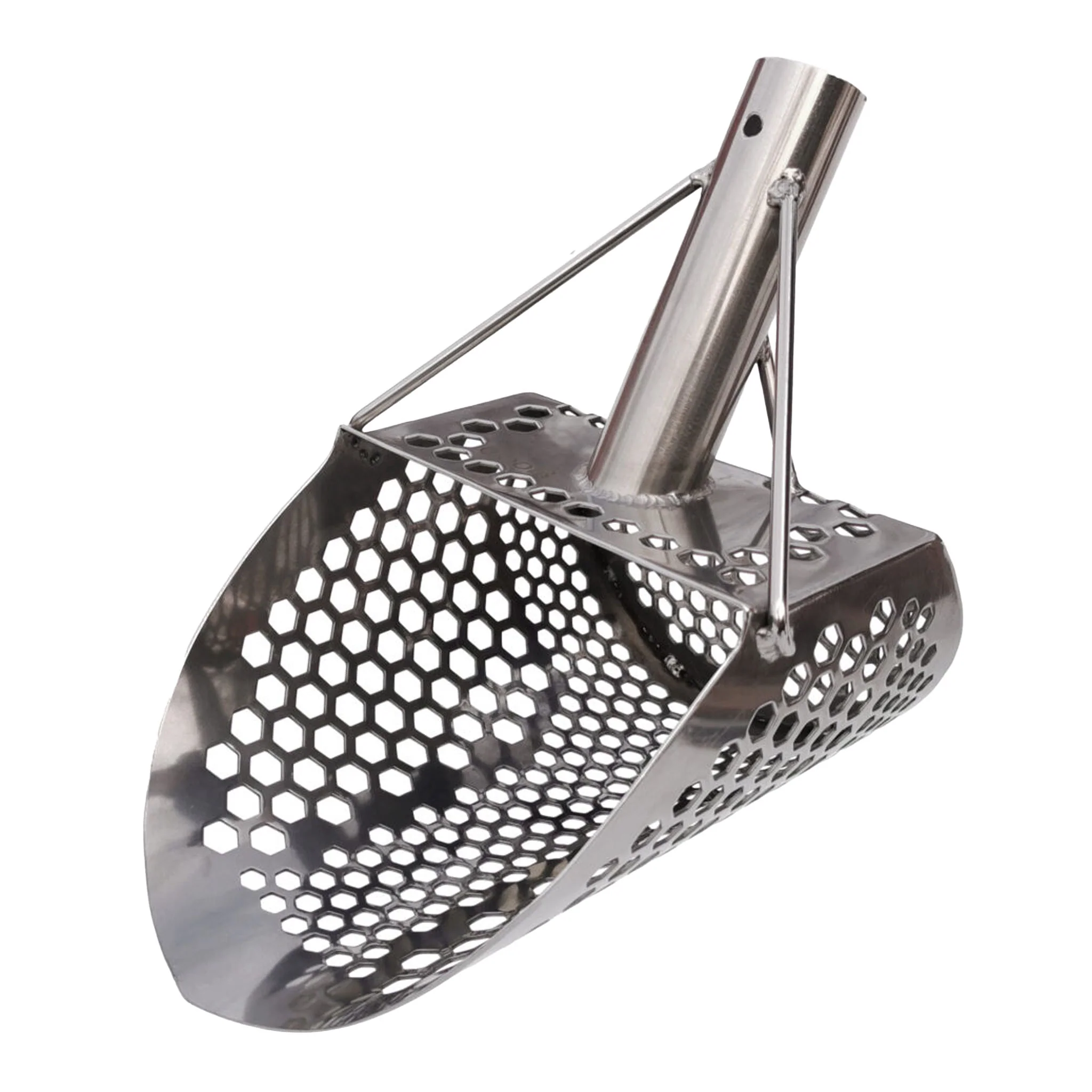 CooB 9″ x 6.25″ Stainless Steel Sand Scoop – Hexagon Holes