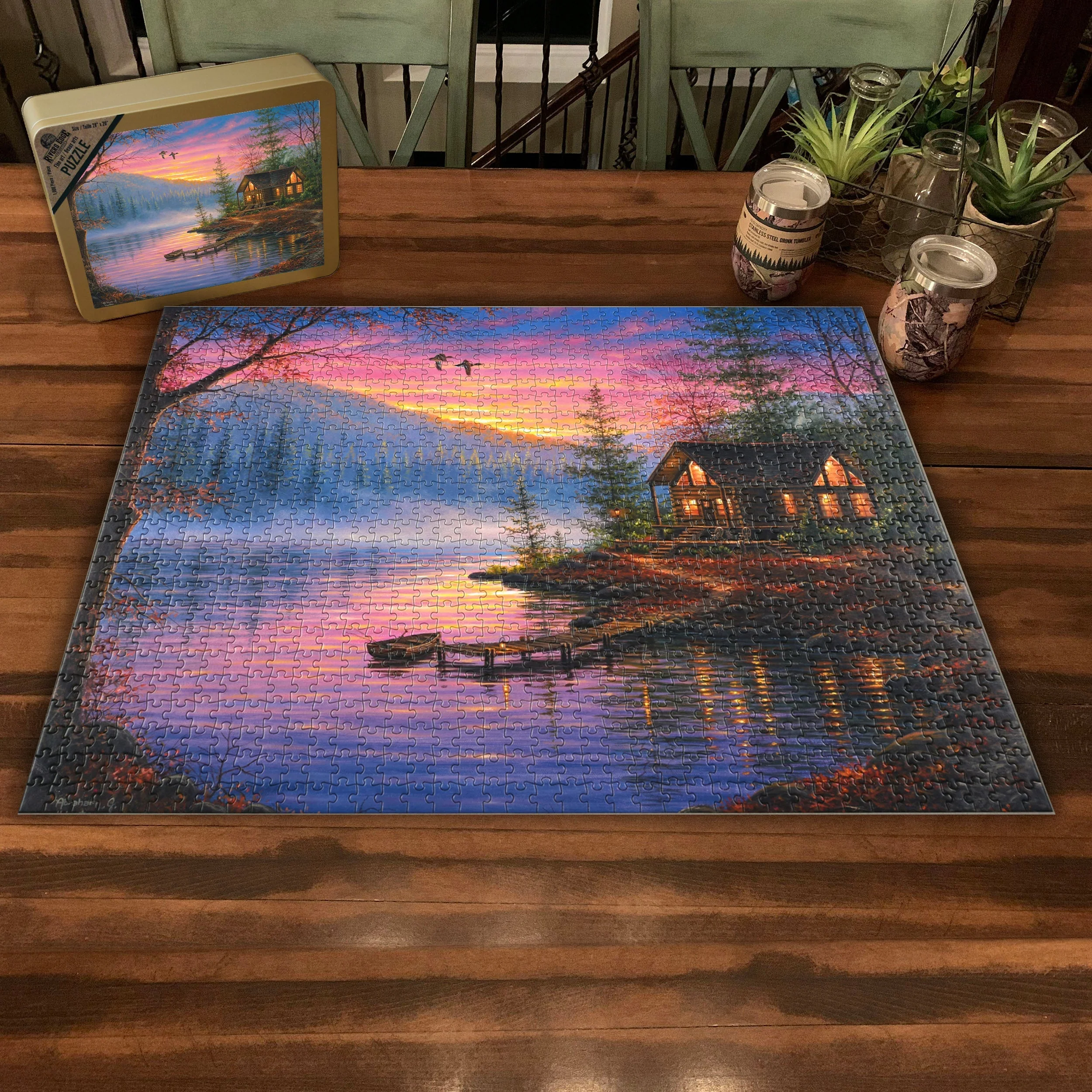 Puzzle in Tin 1000-Piece-Cabin Scene - Image 3
