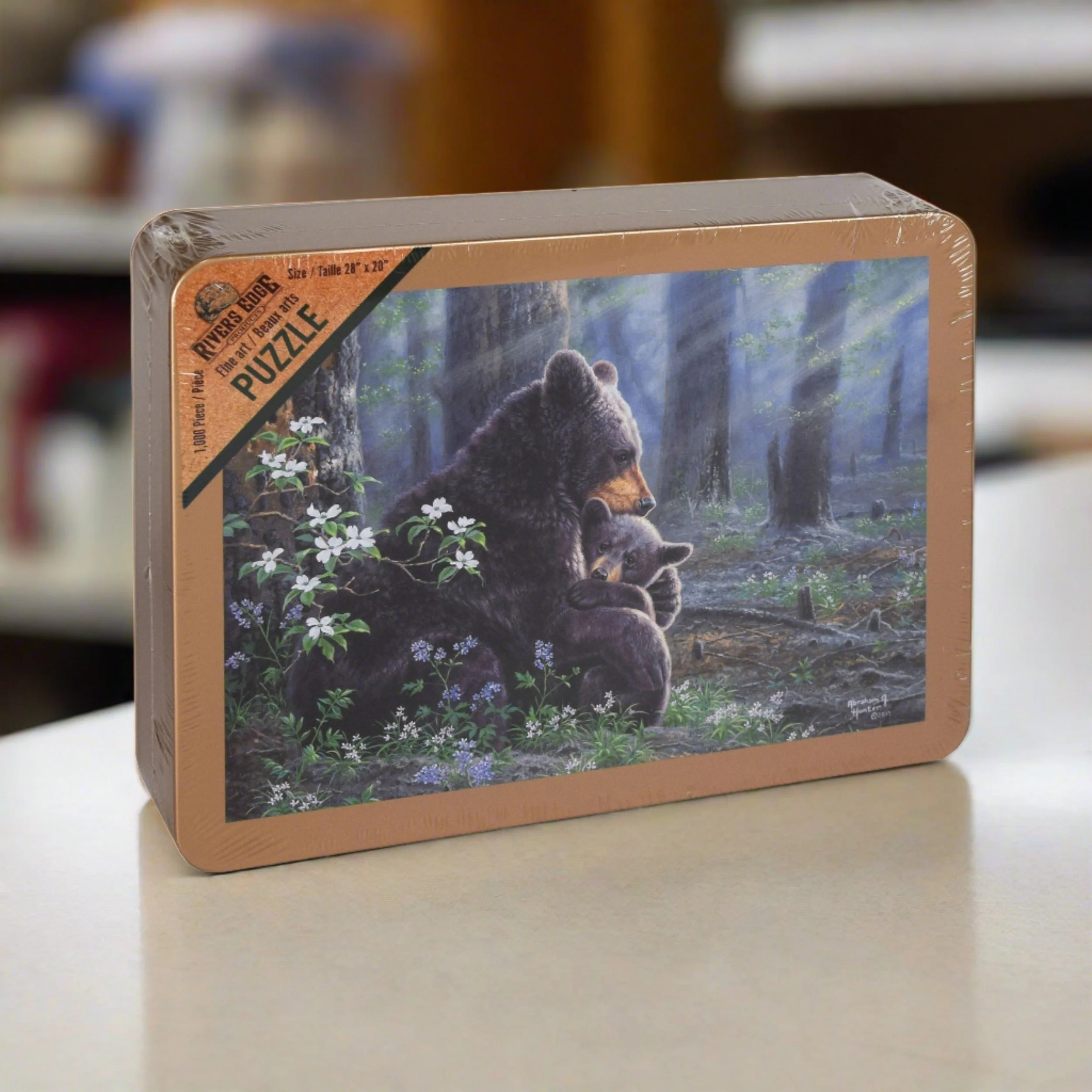Puzzle in Tin 1000-Piece-Bear Scene - Image 1
