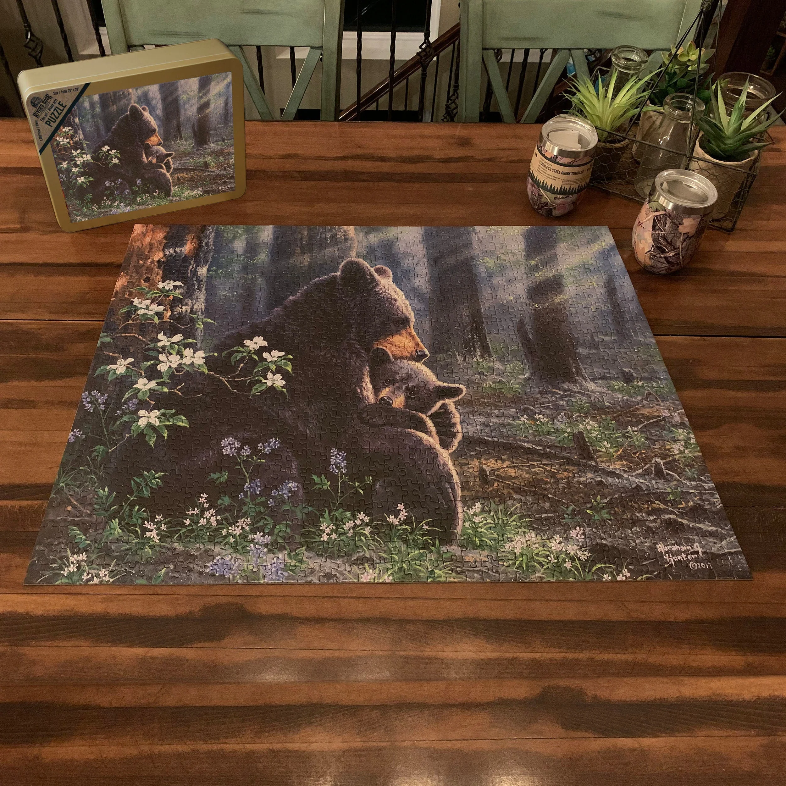 Puzzle in Tin 1000-Piece-Bear Scene - Image 3