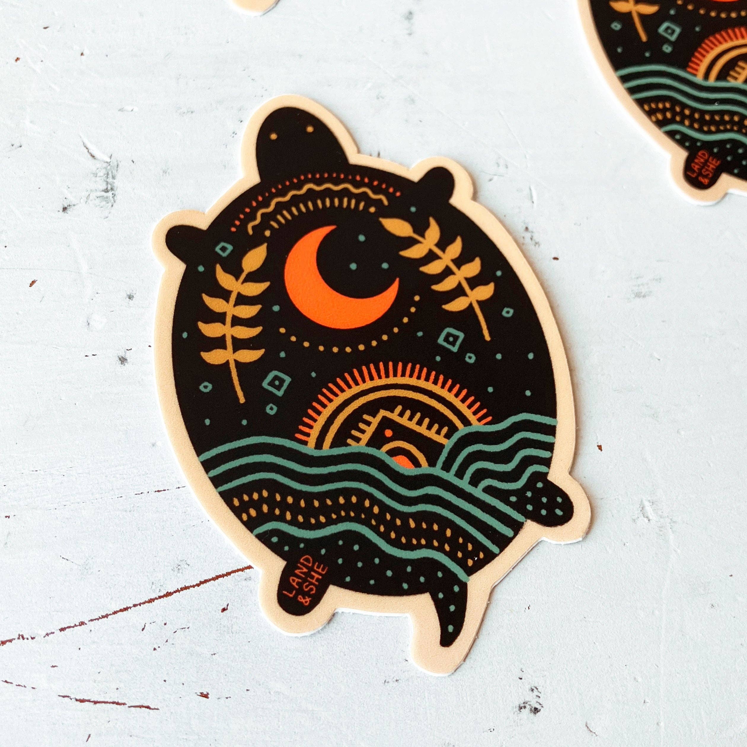 Moon Turtle Sticker - Image 2