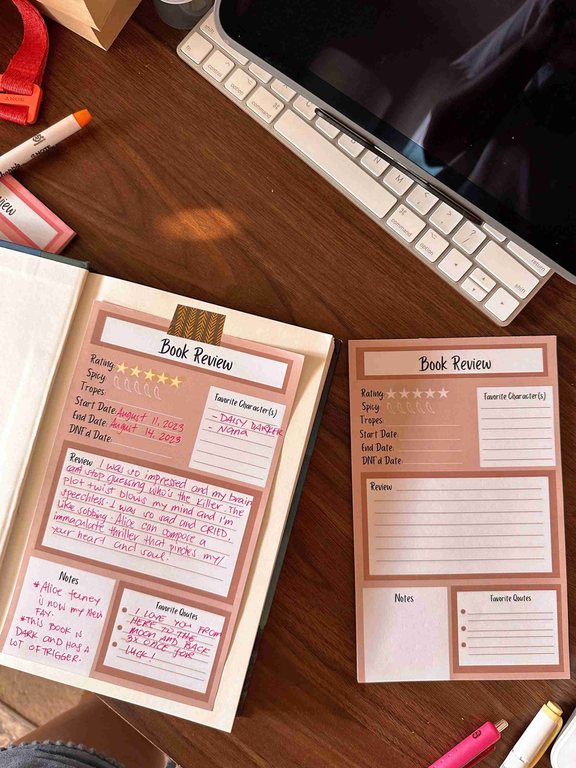 Book Review Notepad | 5”x7.5" | Reader Stationery - Image 3