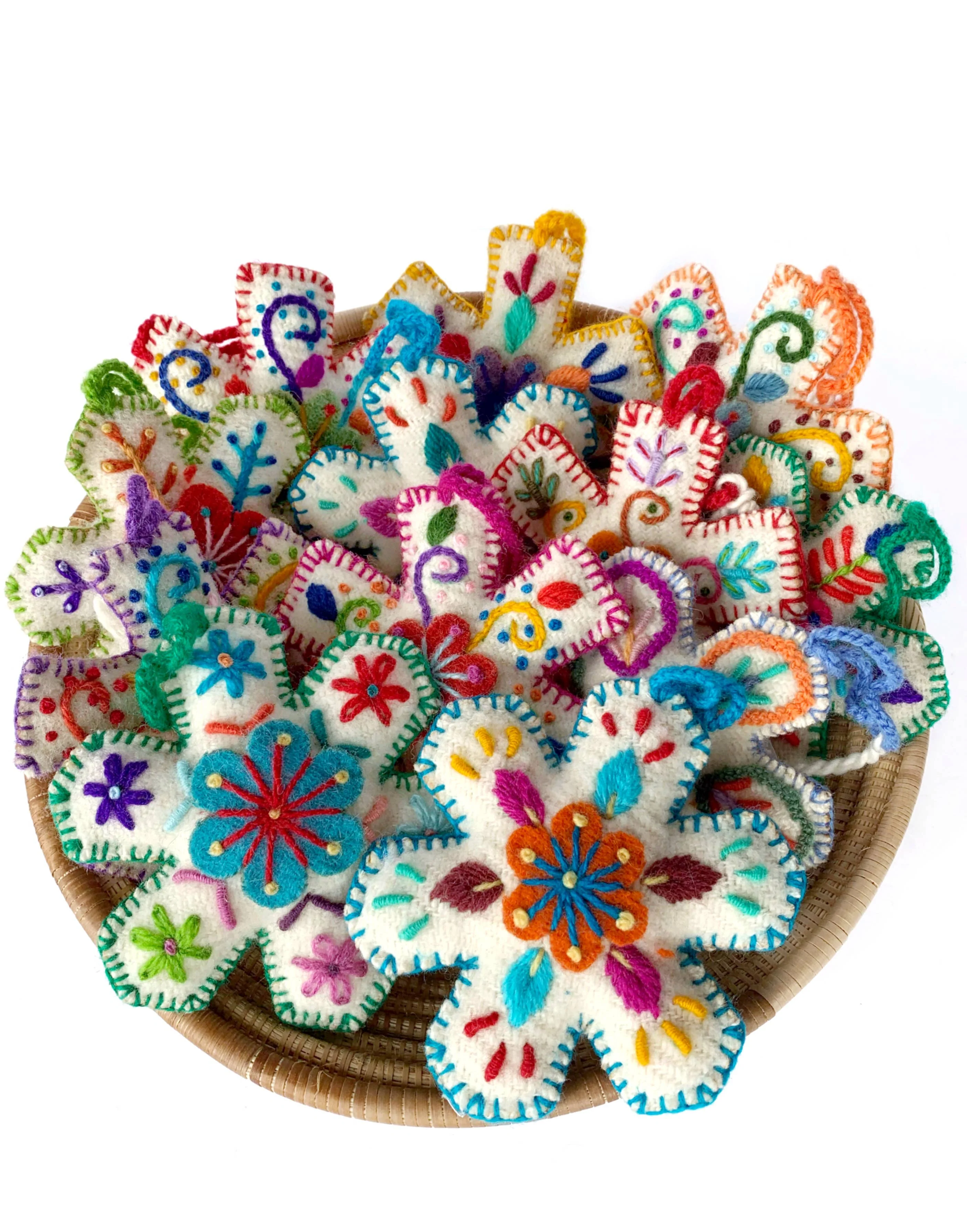 Snowflake Embroidered Christmas Ornament - Image 1