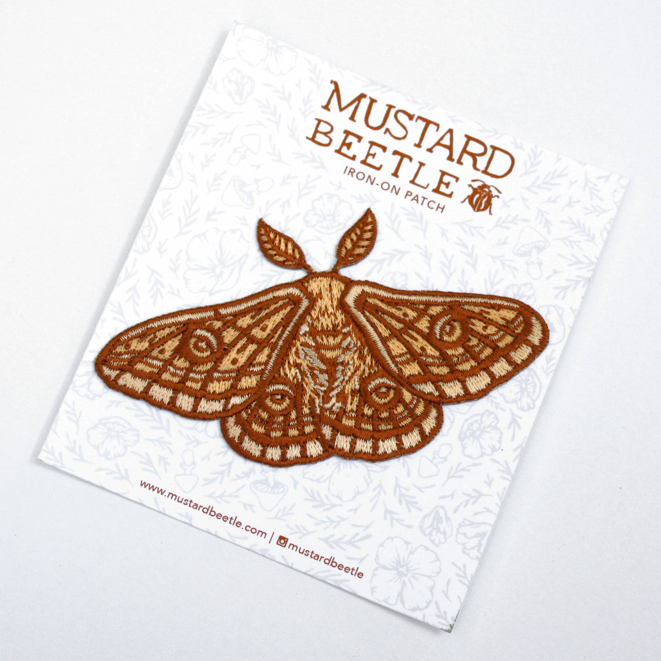 Emperor Moth Embroidered Patch, Iron on Patch - Image 3