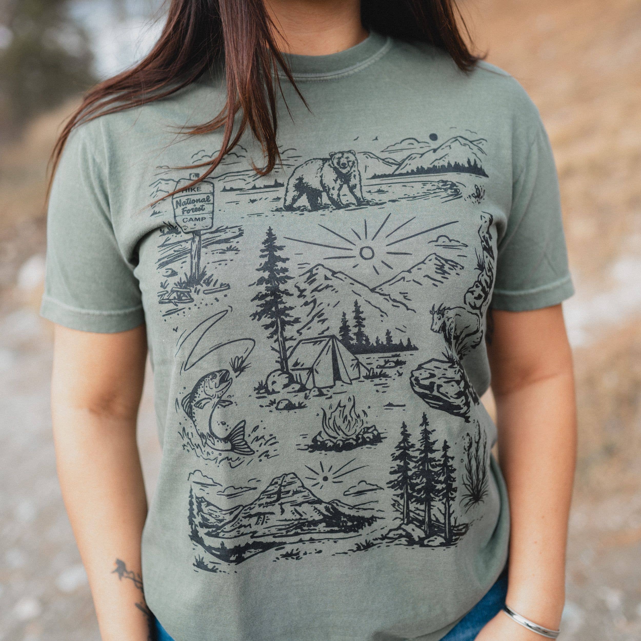 National Forest Unisex Tee - Moss - Image 1