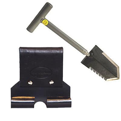 Lesche Mini Sampson 18" T-Handle Shovel w/ Serrated Edge and Leather Holster - Image 1