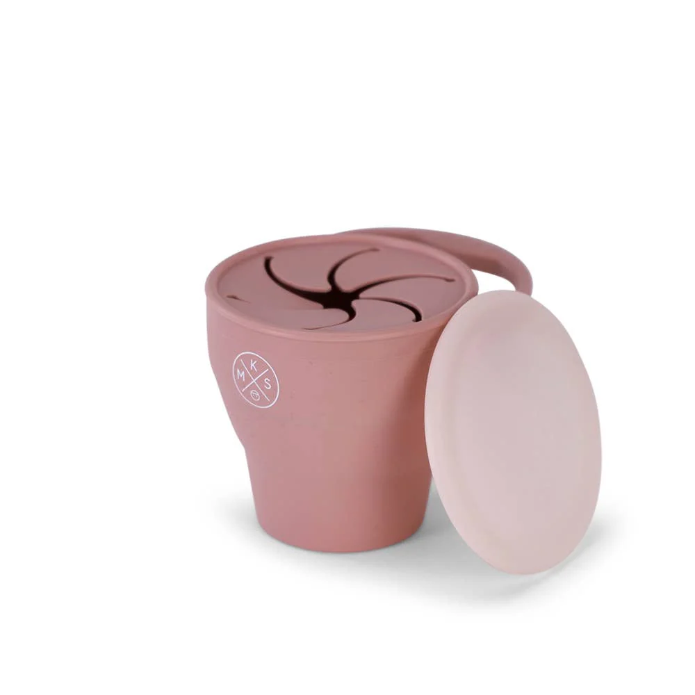 Collapsible Silicone Snack Cup - Dusty Pink - Image 1