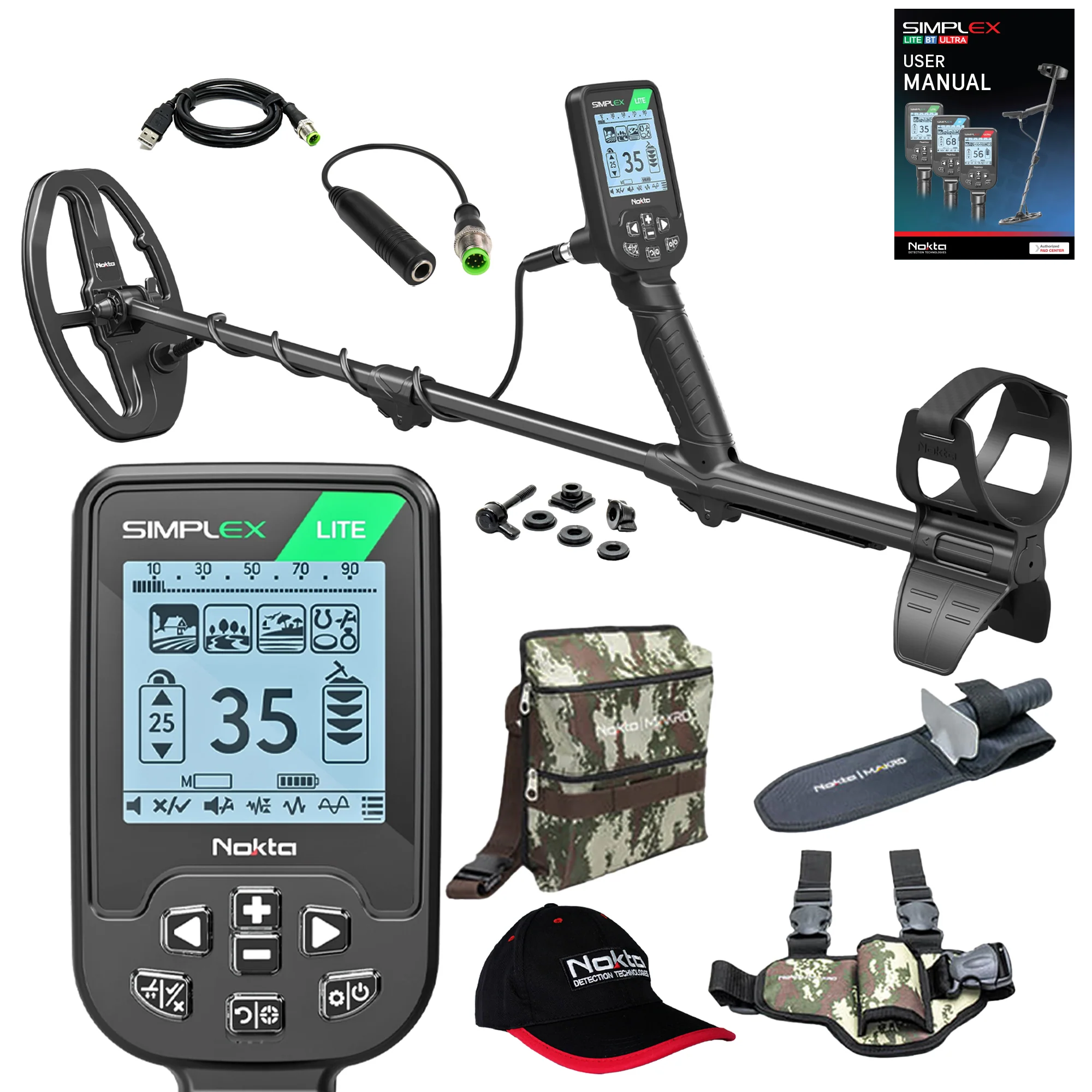 Nokta Simplex LITE Waterproof Metal Detector with Starter Pack - Image 1