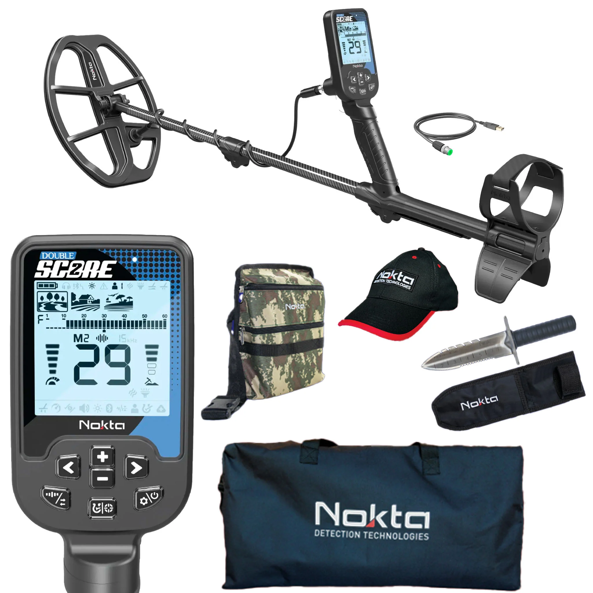Nokta Double Score SMF Waterproof Metal Detector Bundle