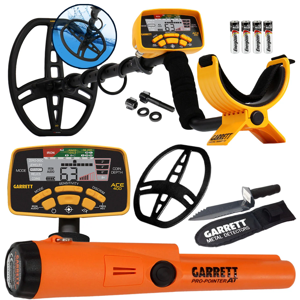 Garrett ACE 400 Metal Detector Pro-Pointer AT Pinpointer & Edge Digger - Image 1