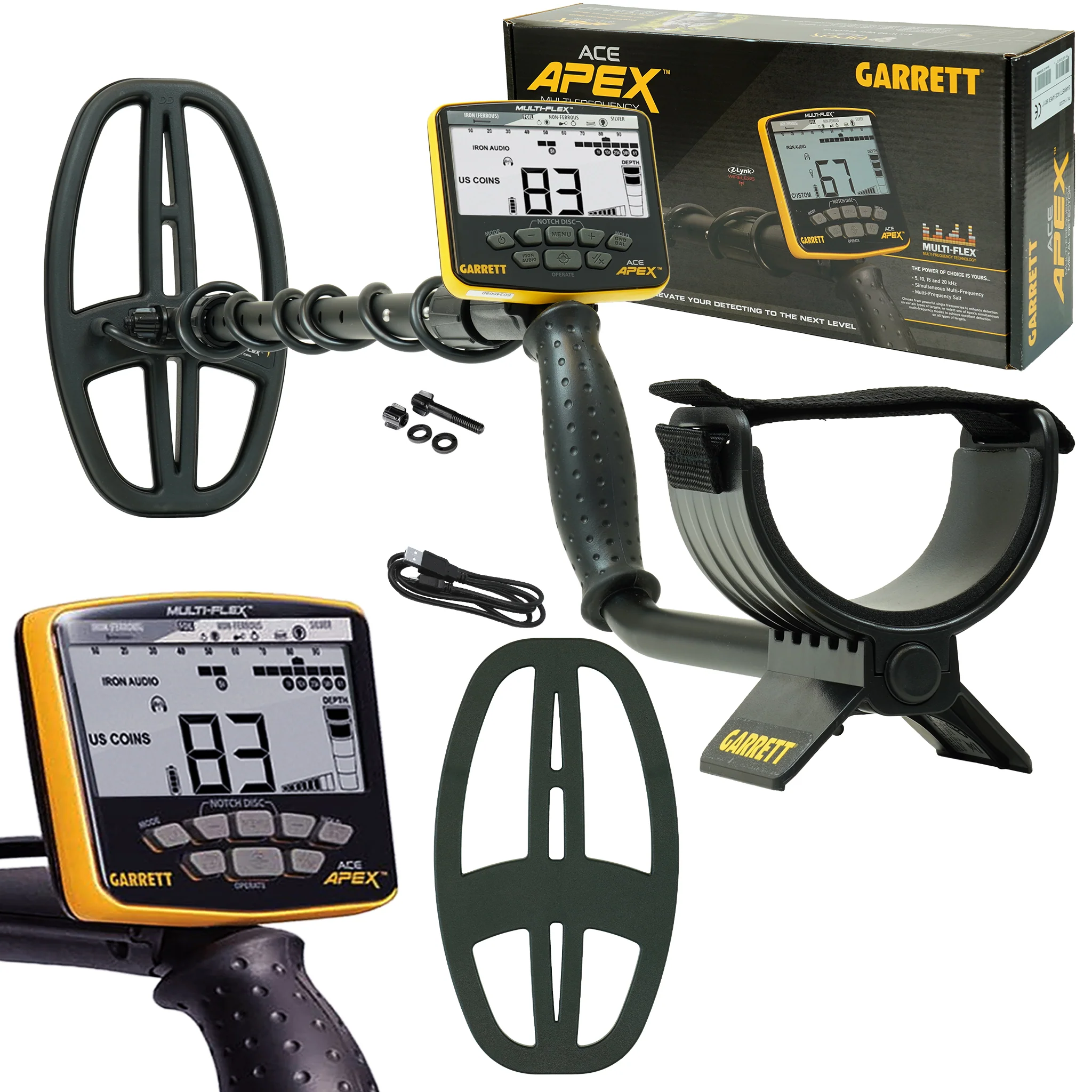 Garrett ACE APEX Metal Detector w/ 6 x 11" DD Viper Coil (Open Box) - Image 1