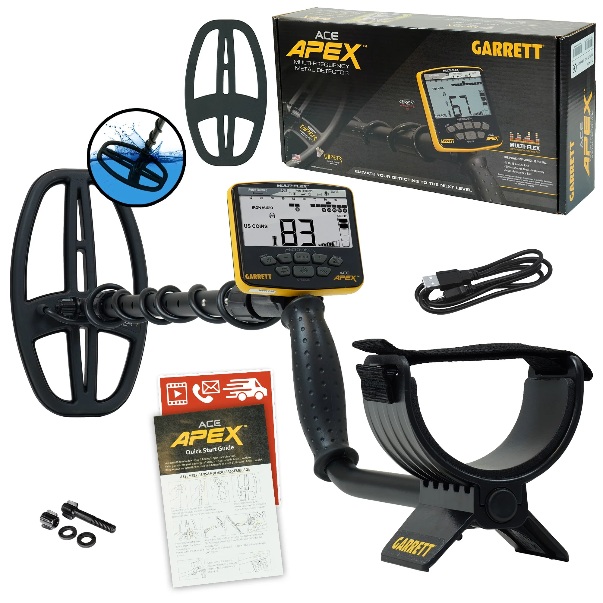 Garrett ACE APEX Metal Detector w/ 6 x 11" DD Viper Coil - Military Discount - Image 2