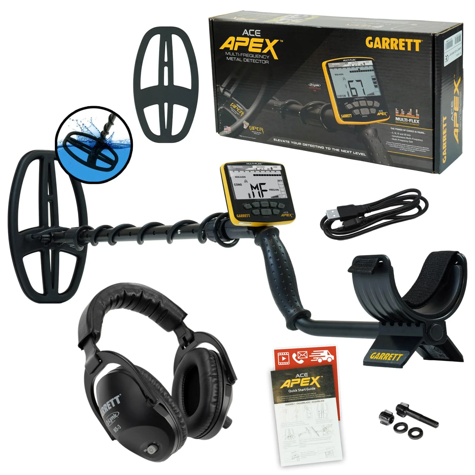 Garrett ACE APEX Metal Detector with Z-Lynk Wireless Headphone (Open Box) - Image 1