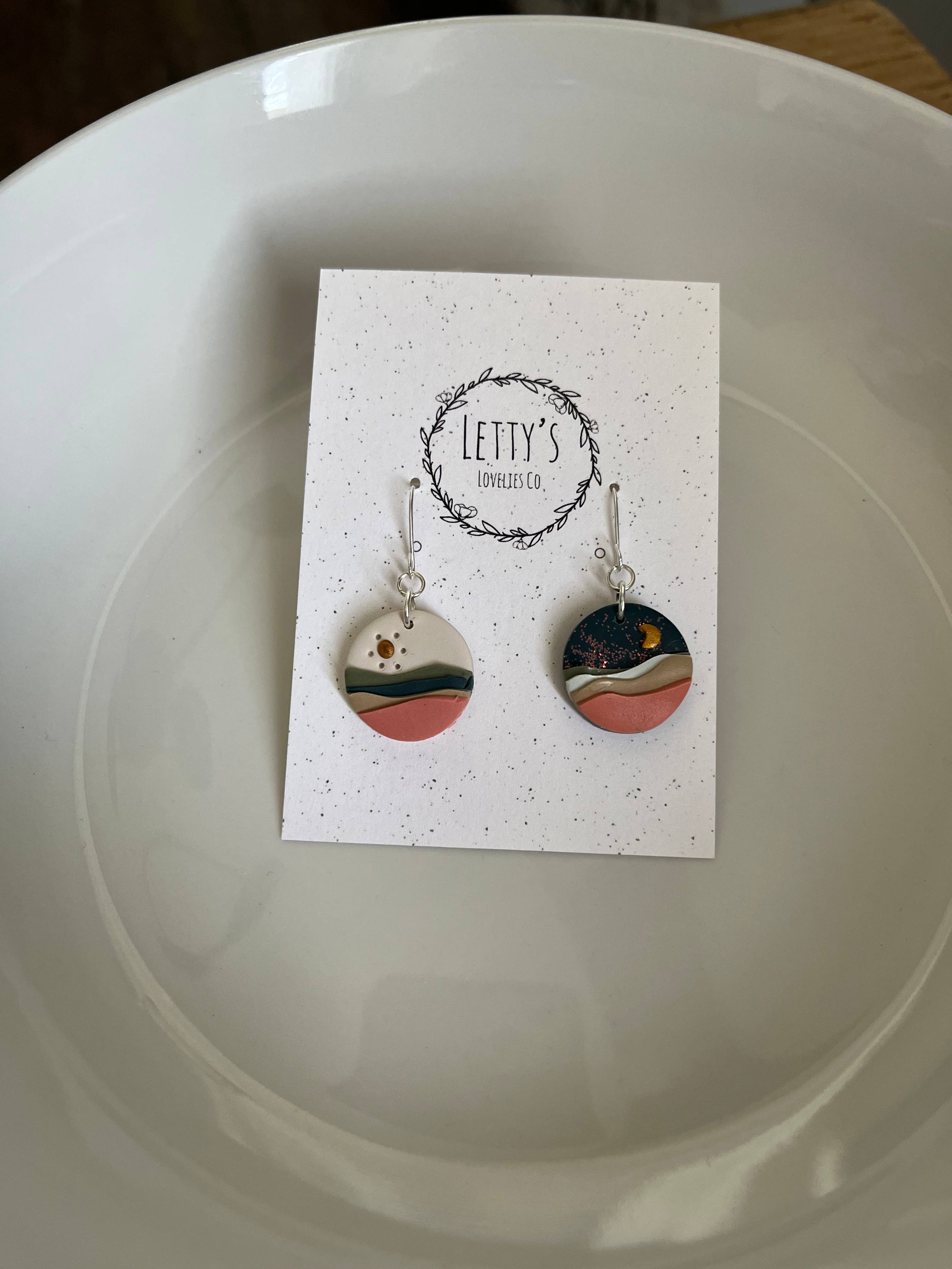 Day & Night Landscape Circle Earrings - Image 2
