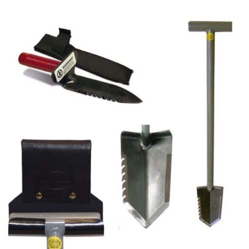 Lesche Combo w/ Serrated T-Handle Shovel, Right Serrated Digging Tool, and Holster - Image 1