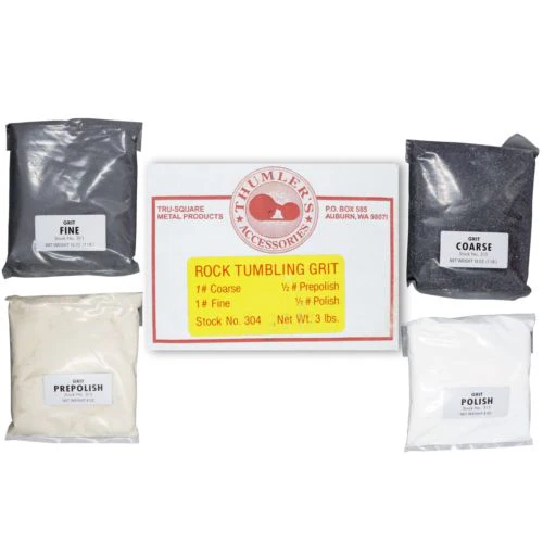 Thumlers Tumbler 3 lb. Grit Set for Rock Tumbling One Large Pack of Each Type - Image 1
