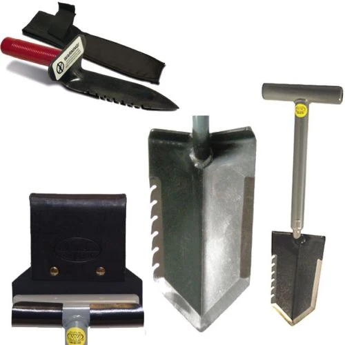 Lesche Sampson 18" T-Handle Shovel, Right-Serrated Digging Tool & ReadyShovel Holster Combo - Image 1