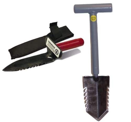 Lesche Sampson 18" T-Handle Double Serrated Shovel & Digging Tool Left Serrated - Image 1
