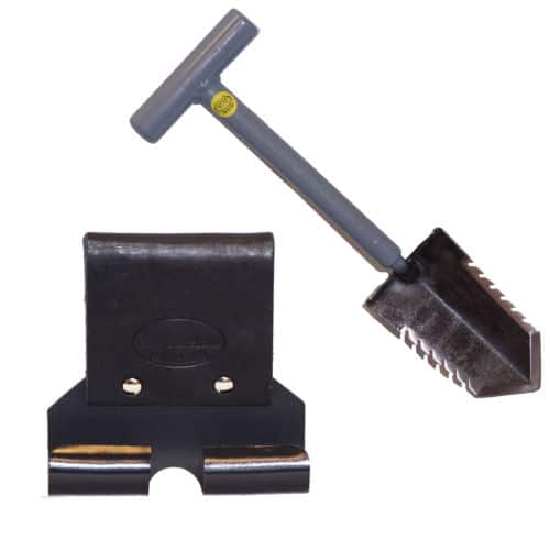 Lesche Mini Sampson 18" T-Handle Shovel with Double Serrated Edge and Holster - Image 1