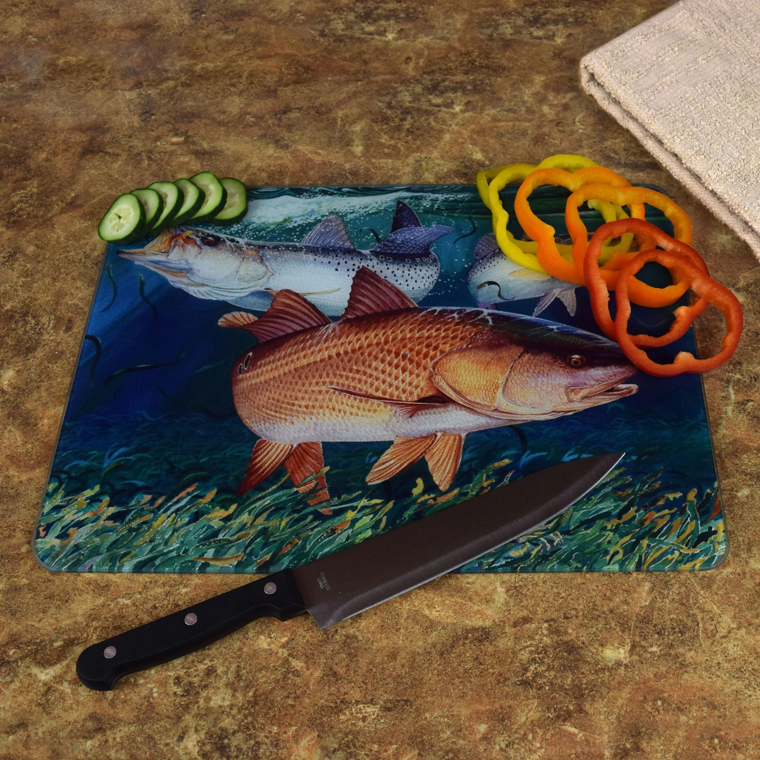 Guy Harvey Cutting Board 12in x 16in-Redfish - Image 3