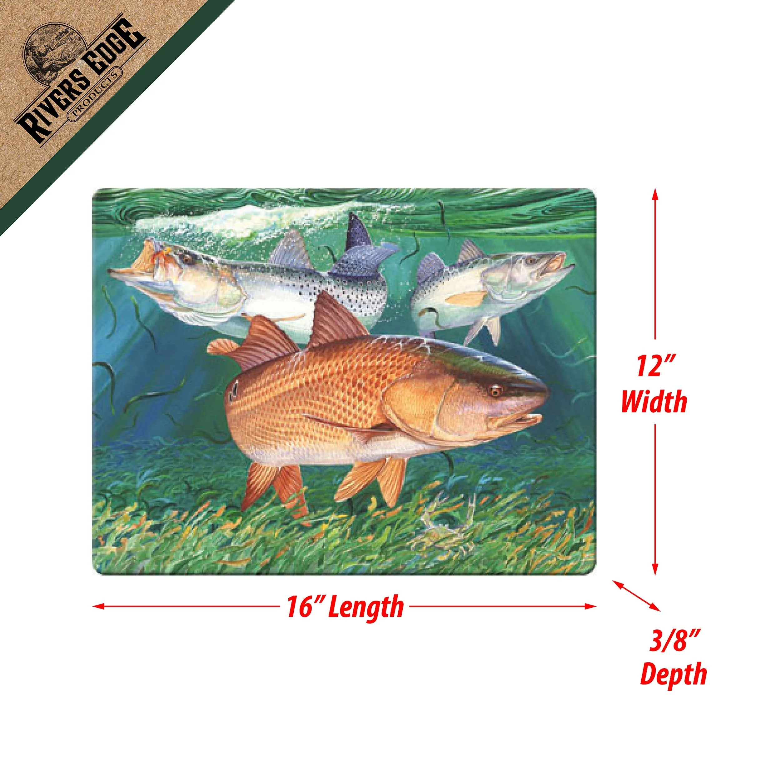 Guy Harvey Cutting Board 12in x 16in-Redfish - Image 2