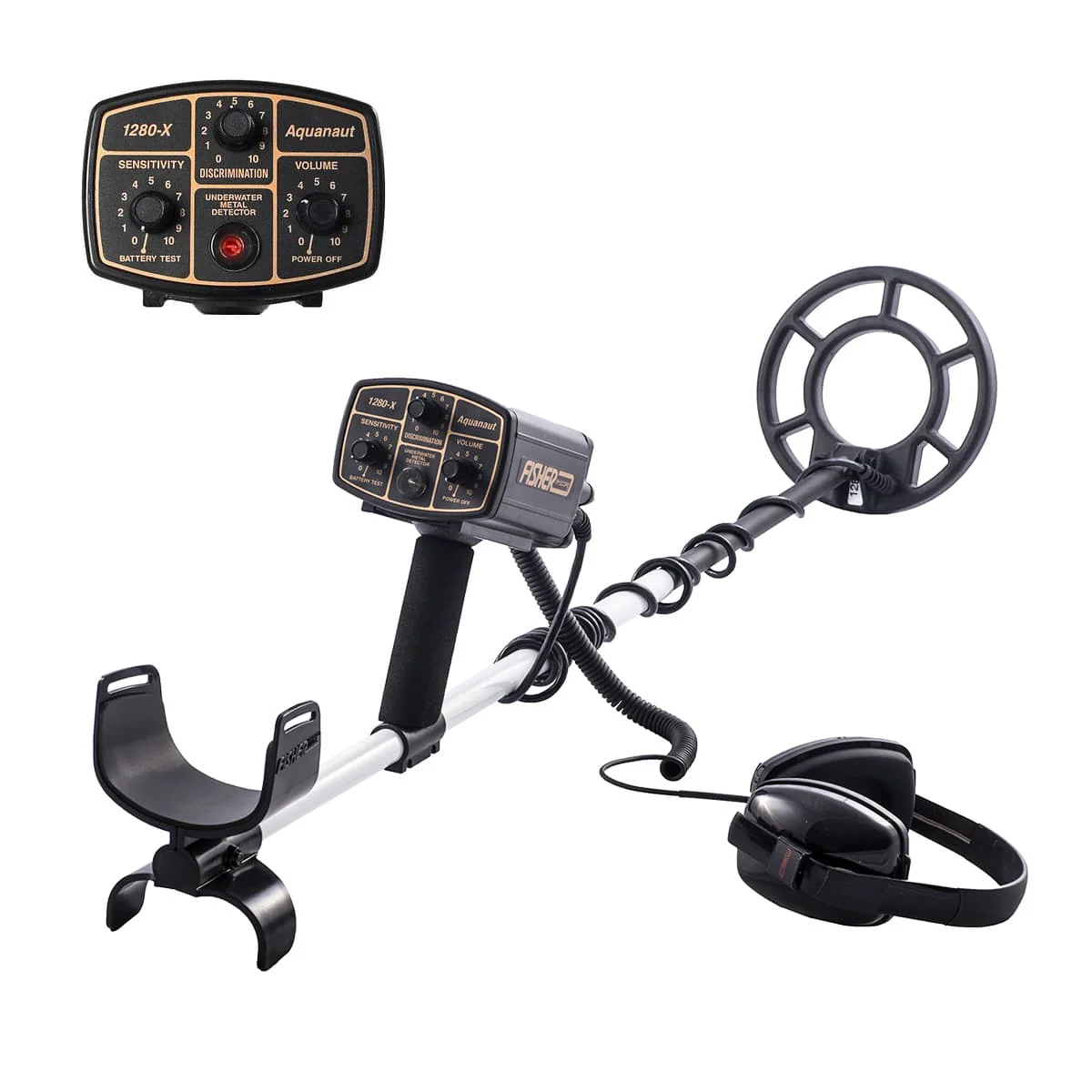 Fisher 1280X Metal Detector with 8″ Concentric Waterproof Search Coil (Open Box)