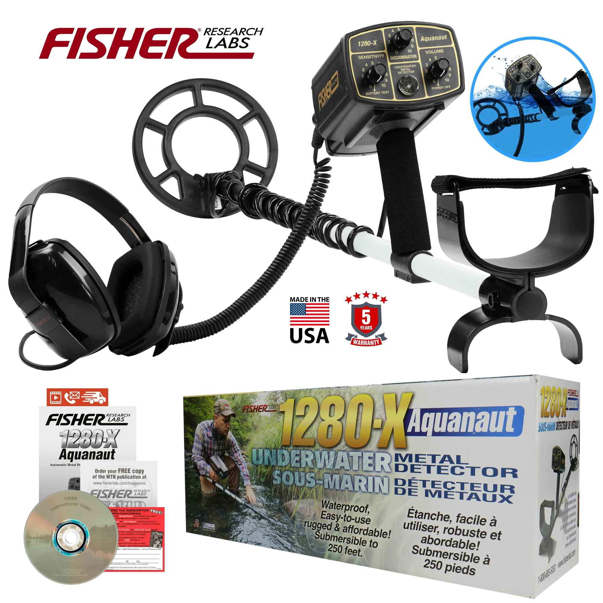 Fisher 1280X Metal Detector with 8" Concentric Waterproof Search Coil - Image 2