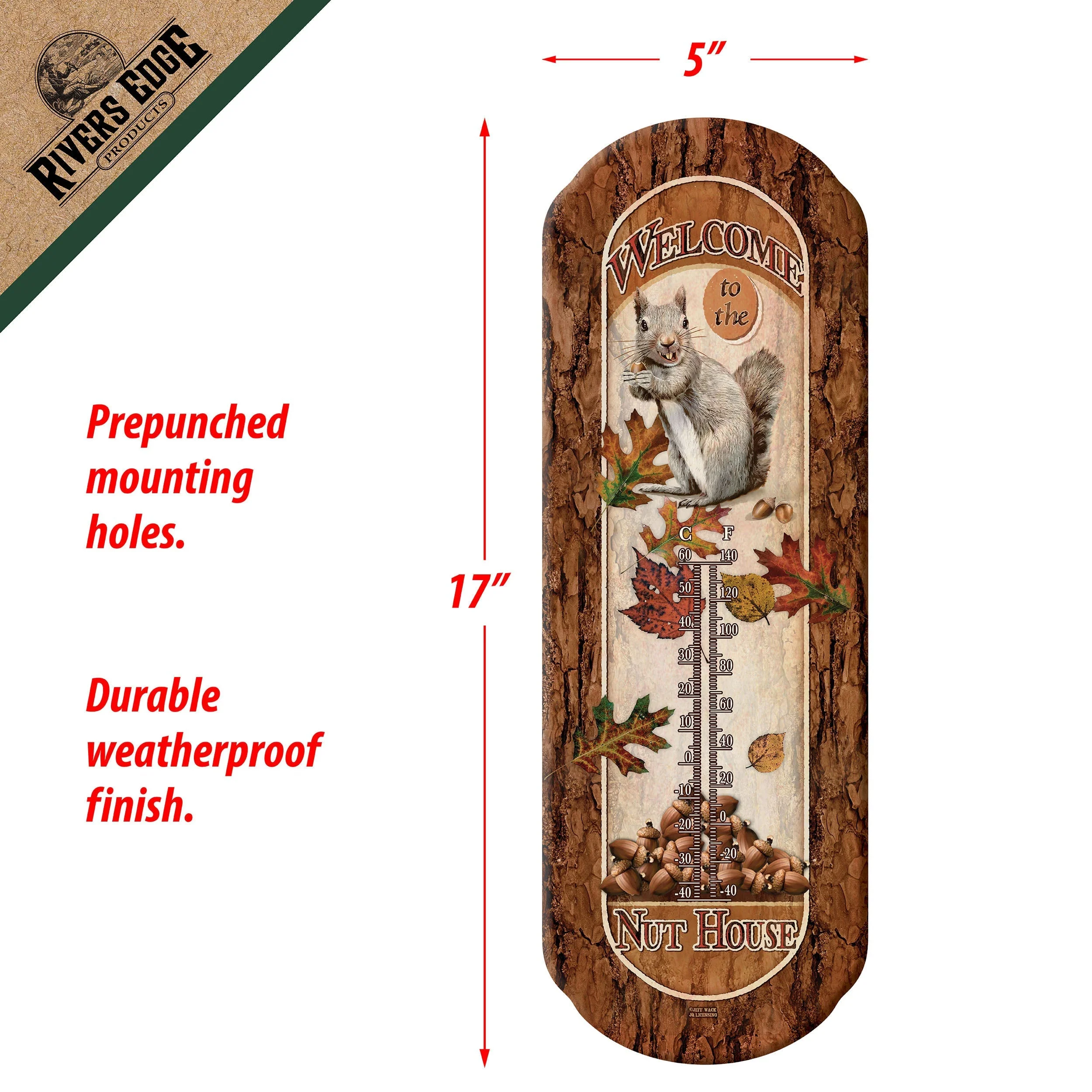Tin Thermometer-Welcome Nut House - Image 2