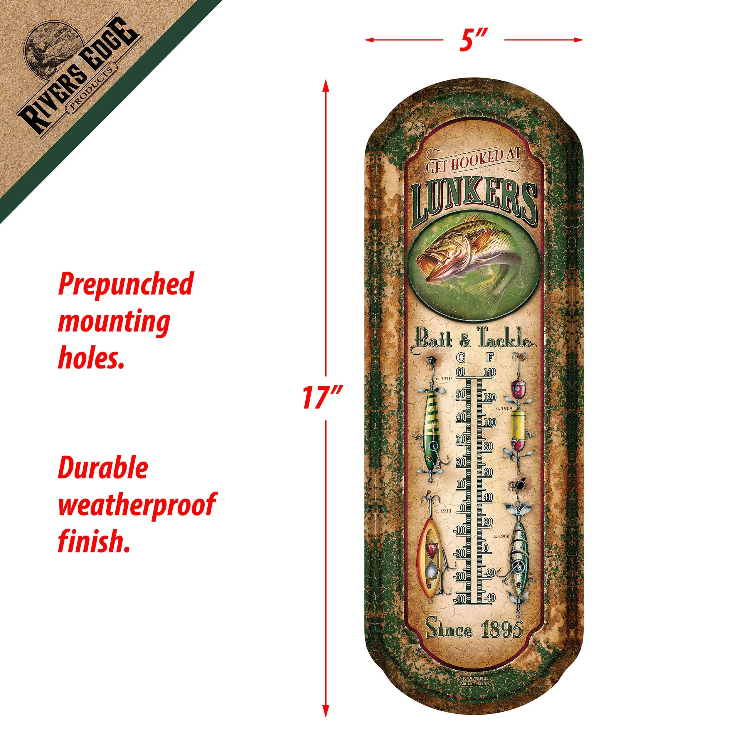 Tin Thermometer-Lunkers - Image 2