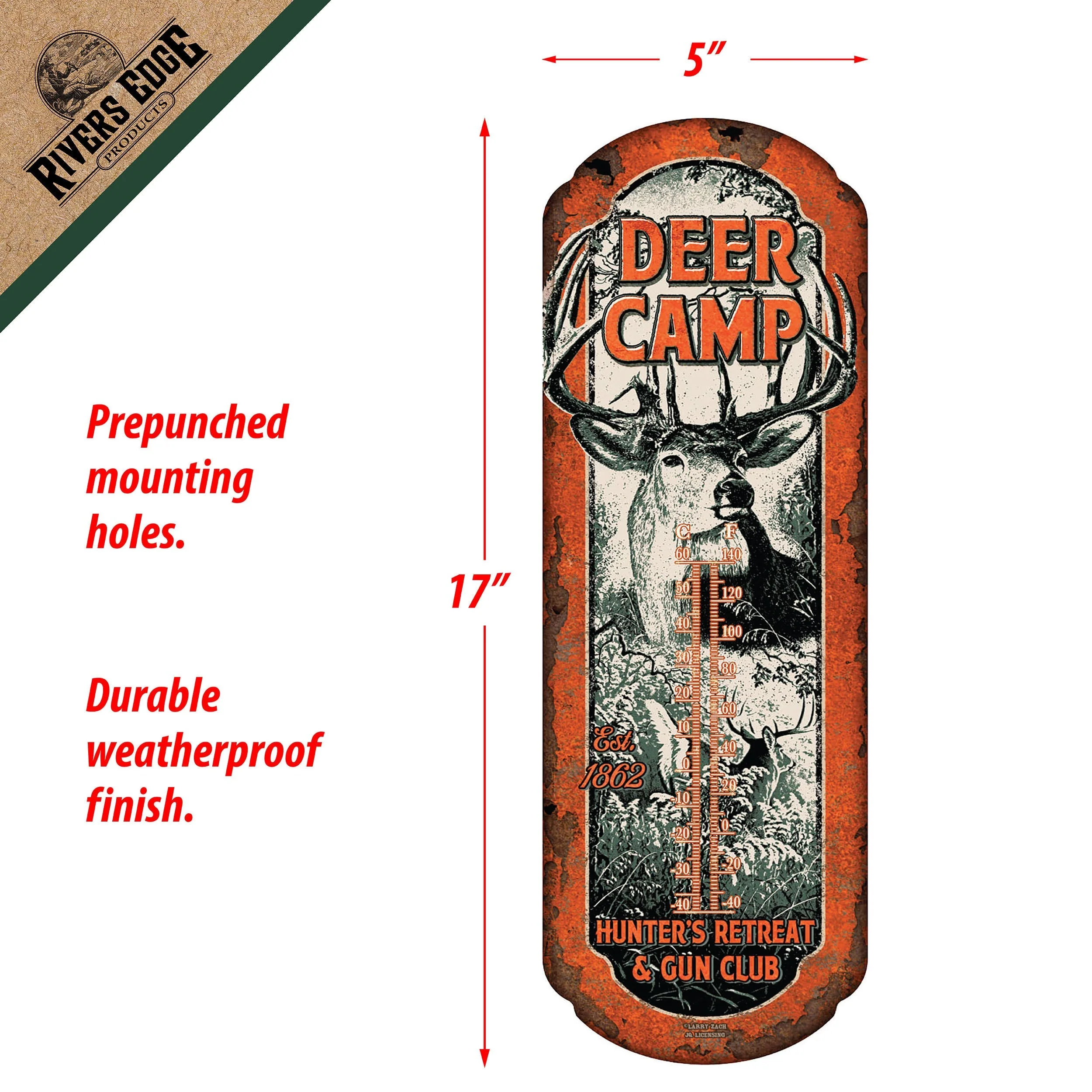 Tin Thermometer-Deer Camp - Image 3