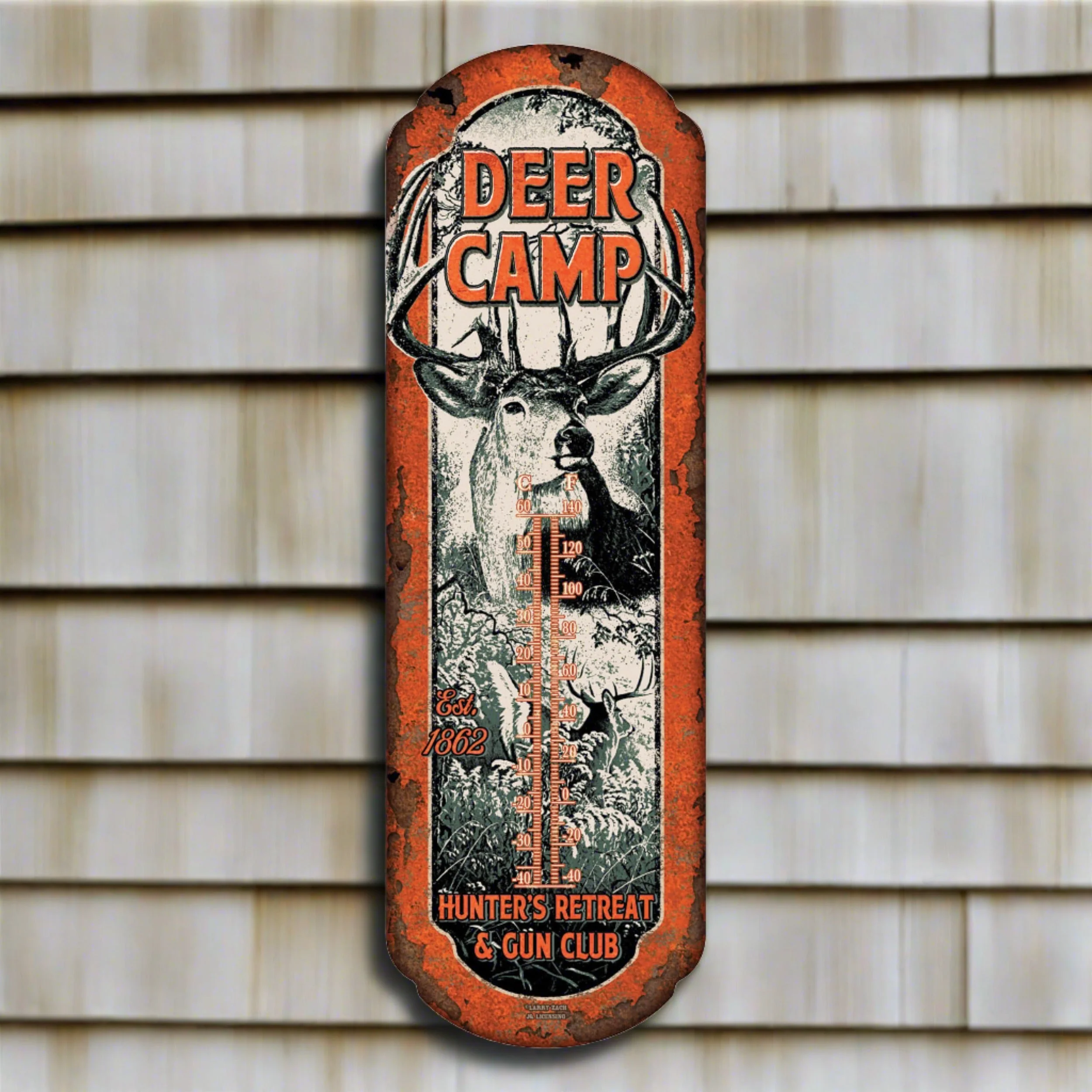 Tin Thermometer-Deer Camp