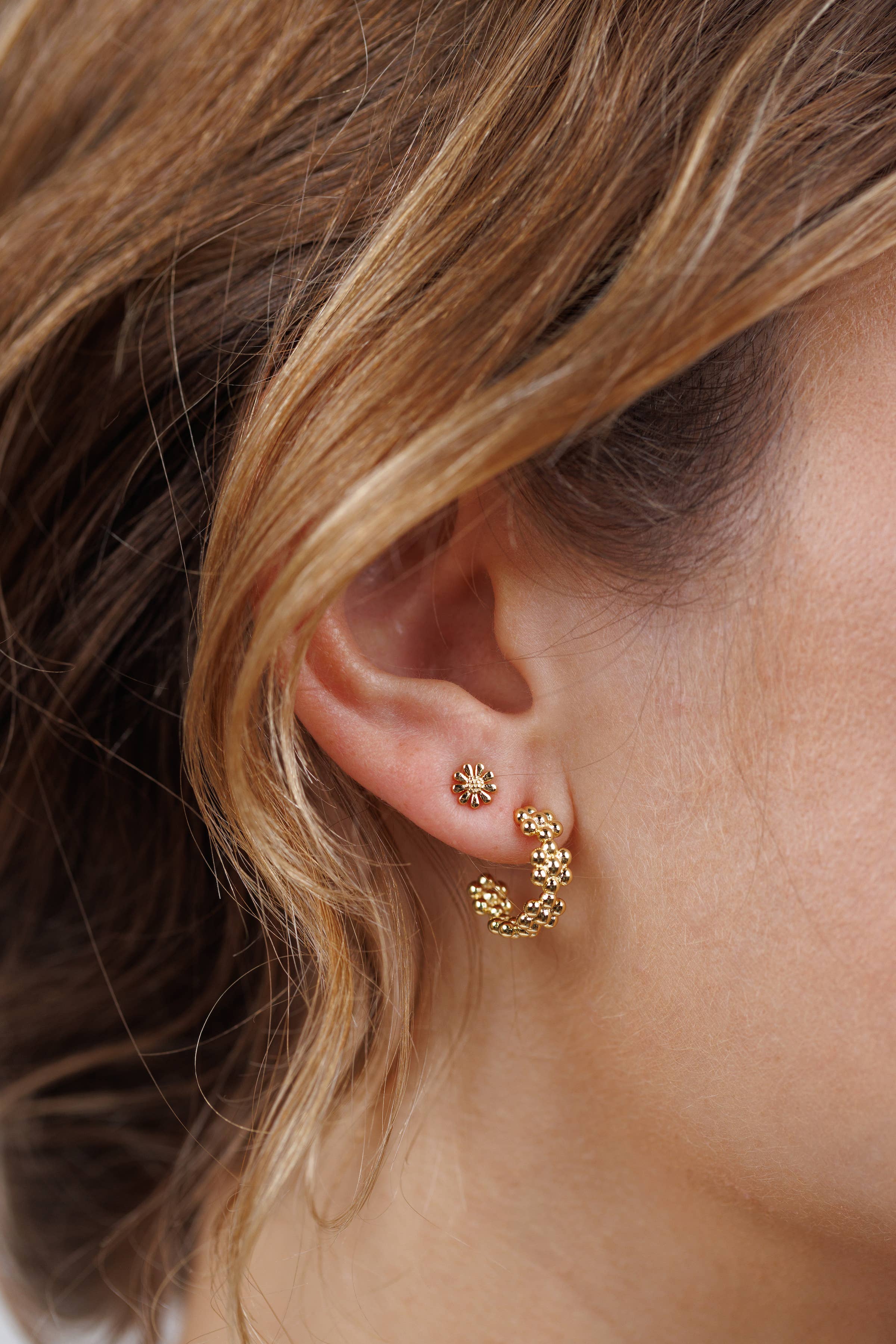Petite Daisy Stud - 18k Gold Plated Earrings - Image 3