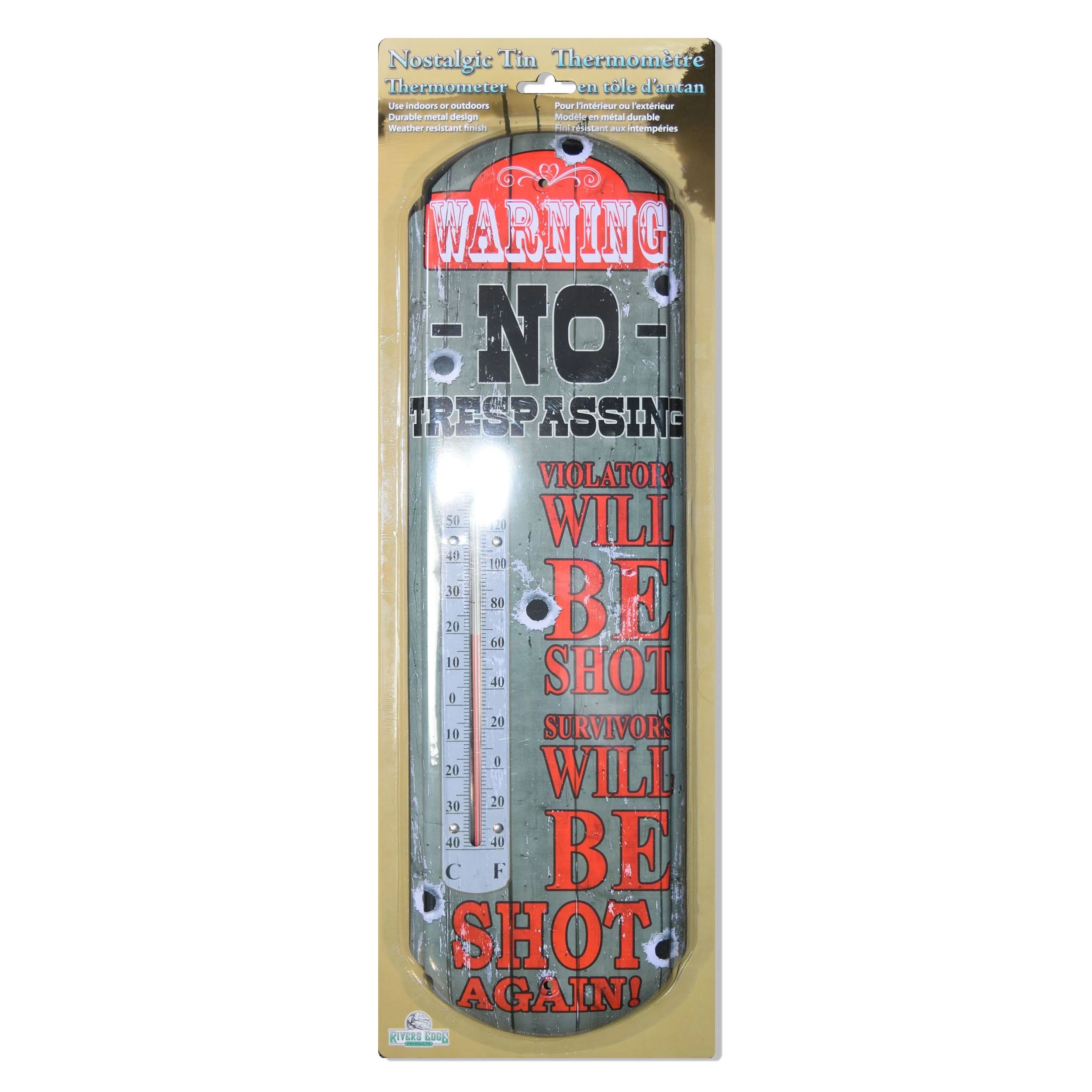 Tin Thermometer-No Trespassing - Image 3