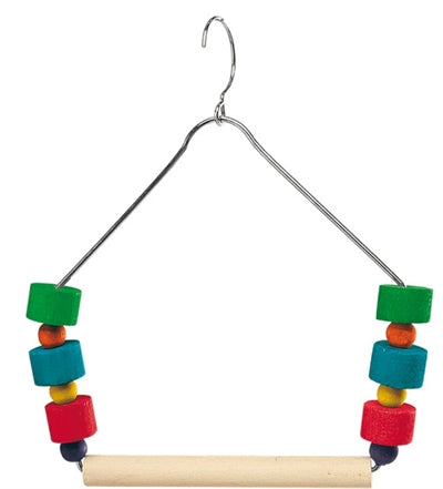 Ferplast TER4084 Wooden Swing with Beads – natural gnawing and climbing swing for small birds