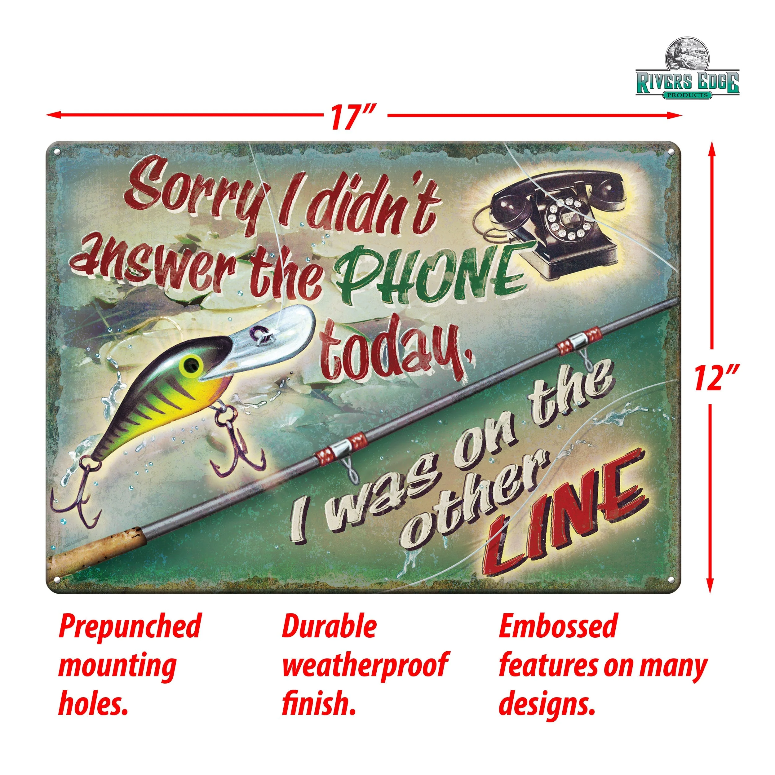 Tin Sign 12in x 17in-On The Other Line - Image 2