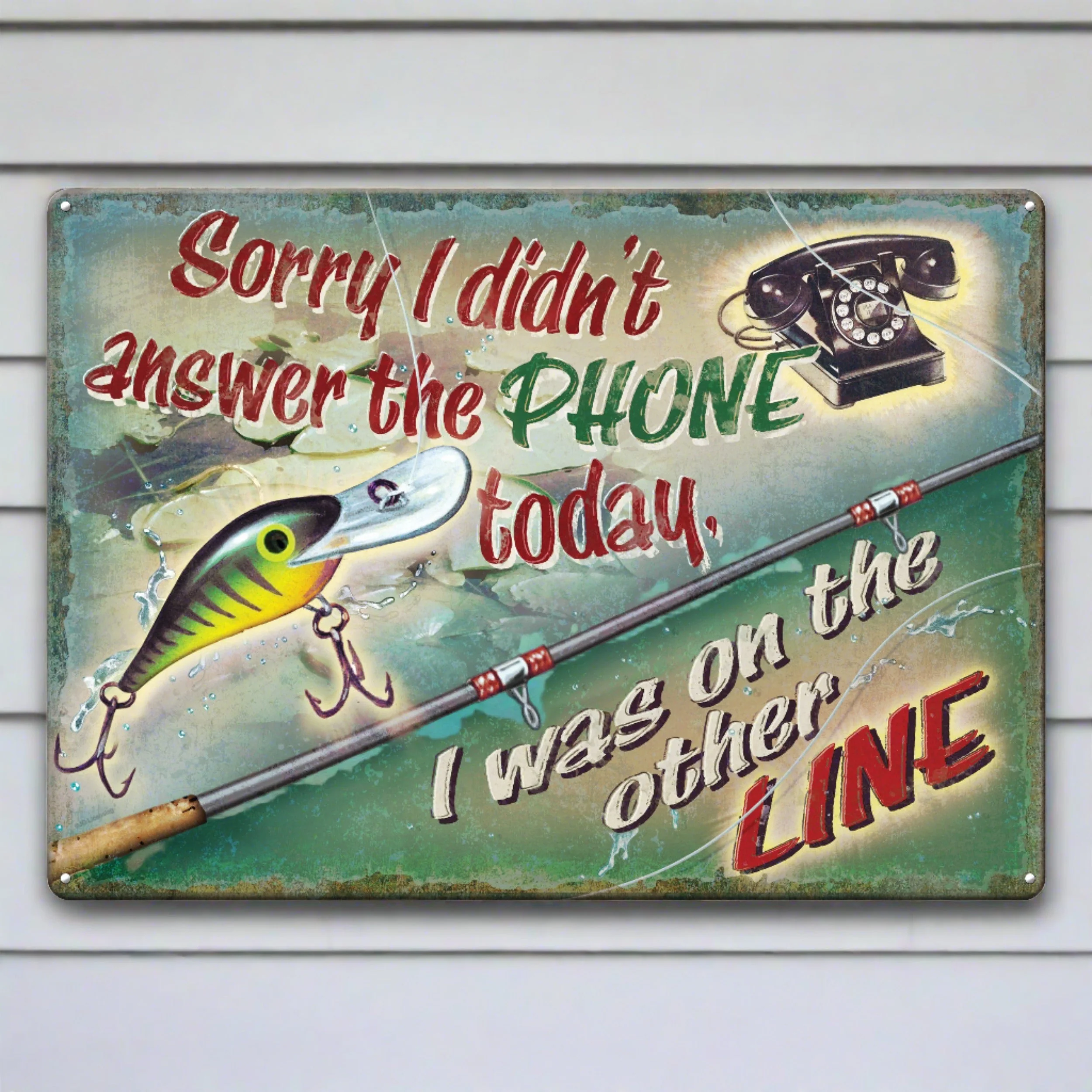 Tin Sign 12in x 17in-On The Other Line - Image 1