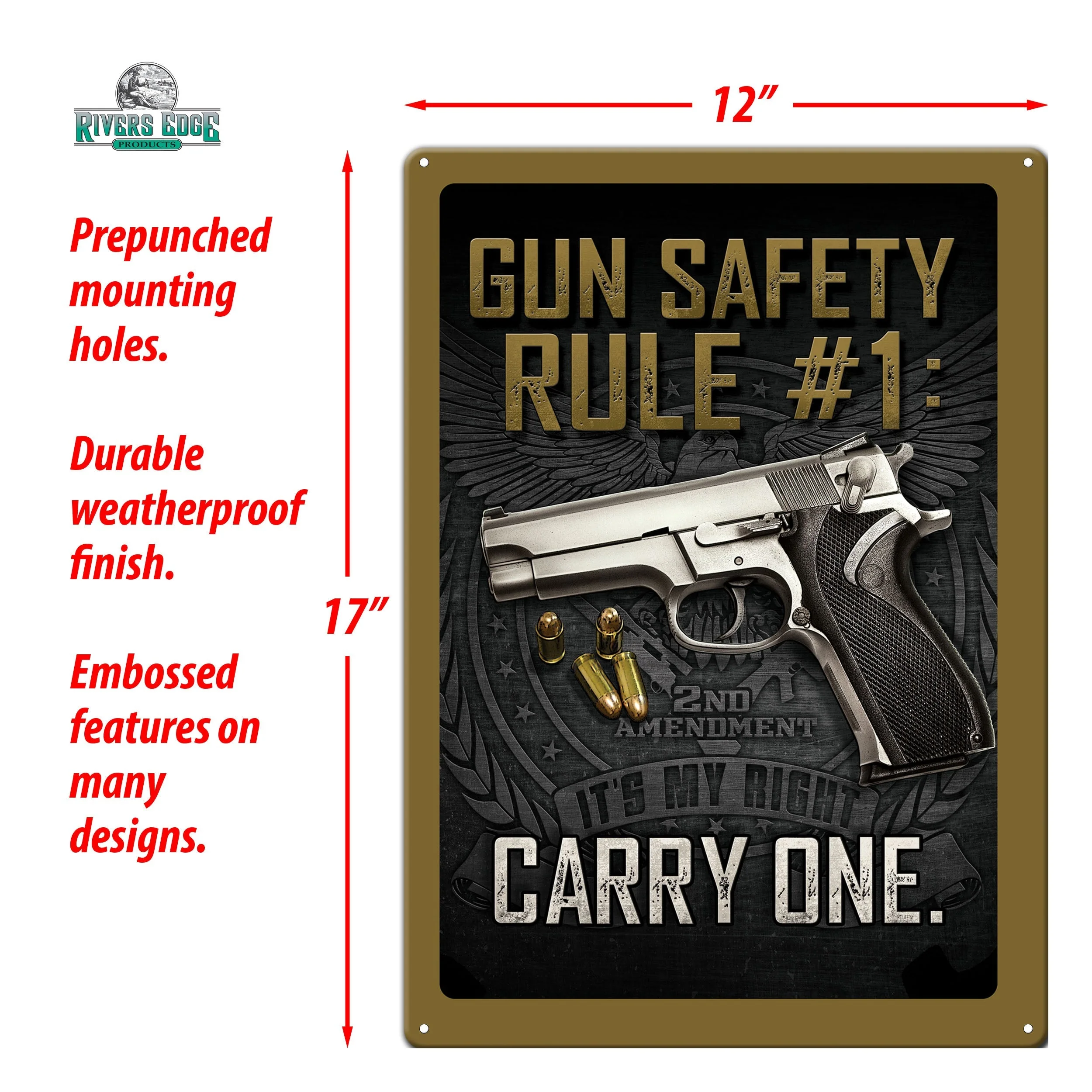 Tin Sign 12in x 17in-Gun Safety - Image 3