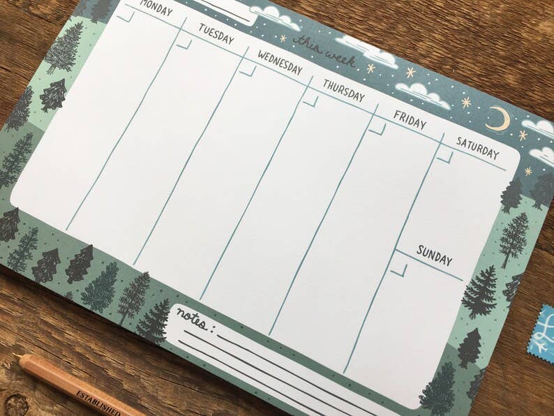 Pine Trees Weekly Desk Planner - Image 3