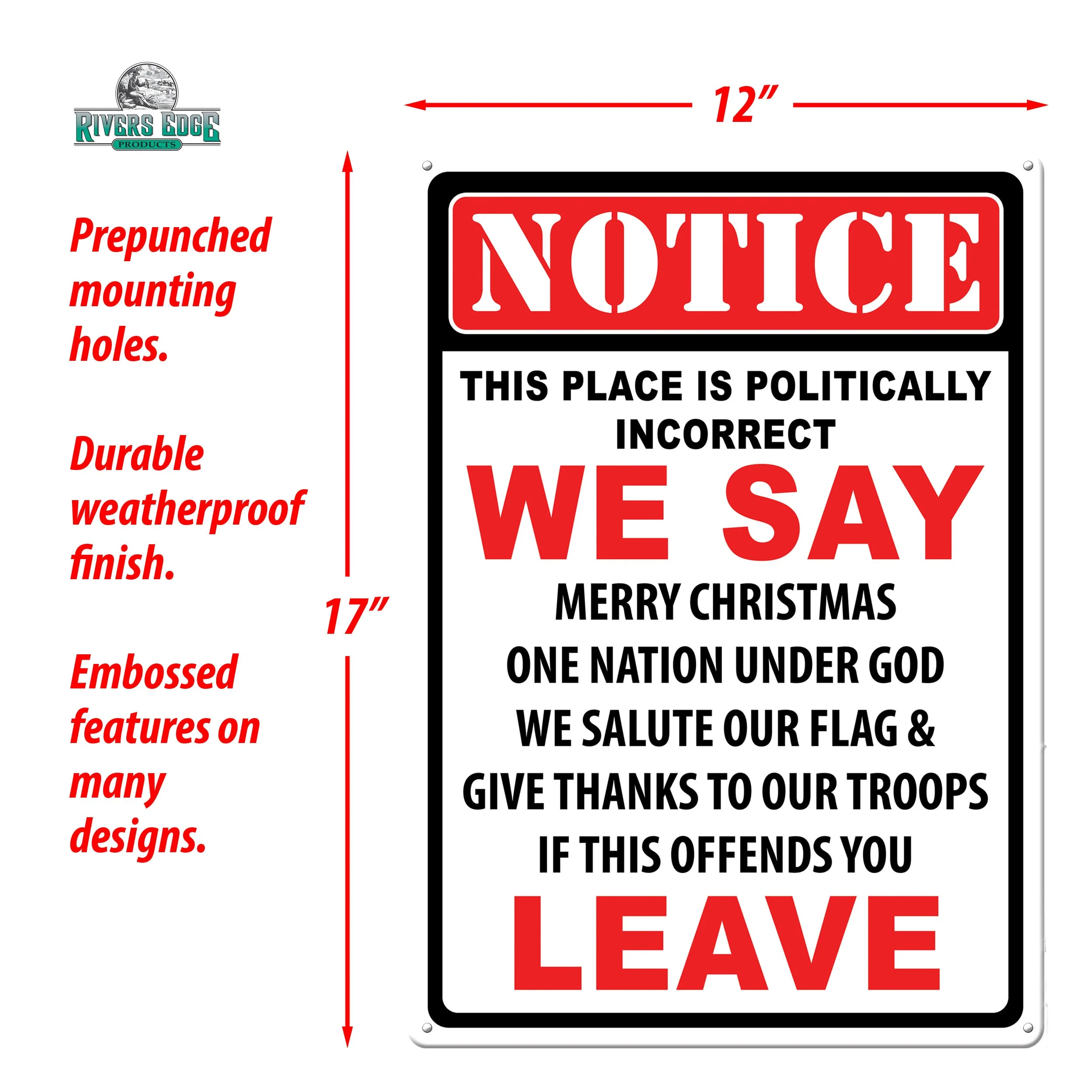Tin Sign 12in x 17in-Politically Incorrect - Image 3
