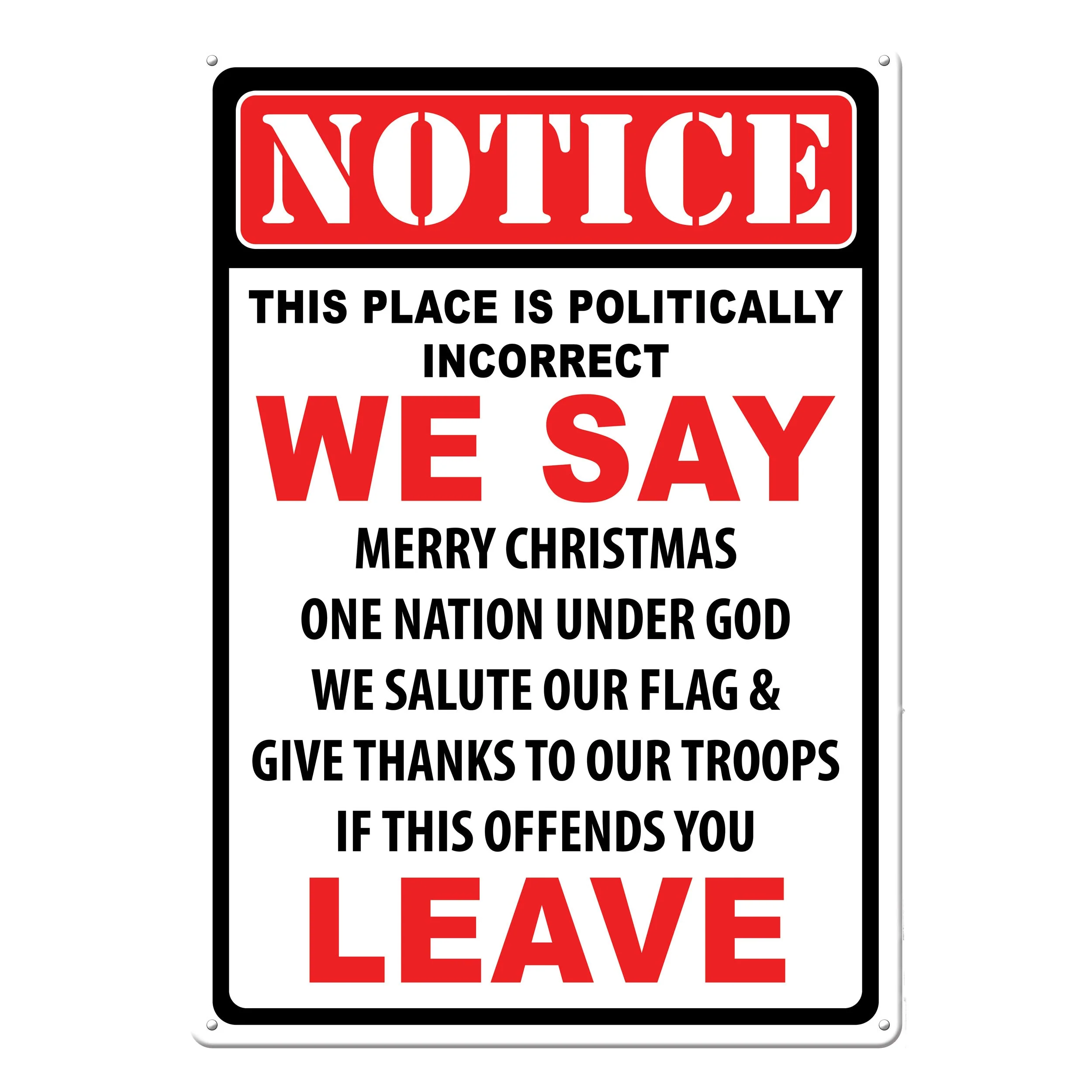 Tin Sign 12in x 17in-Politically Incorrect - Image 1